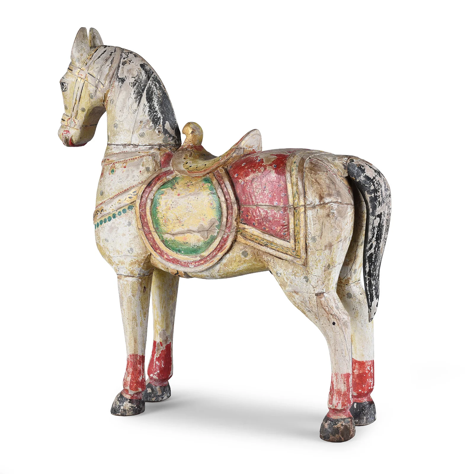 Painted Wooden Horse From Rajasthan - Image 3