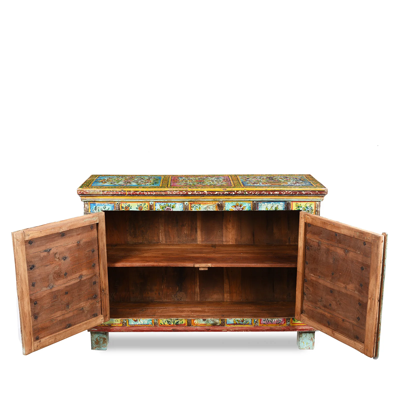 Painted Indian 2 Door Pithara Console Chest - Image 4