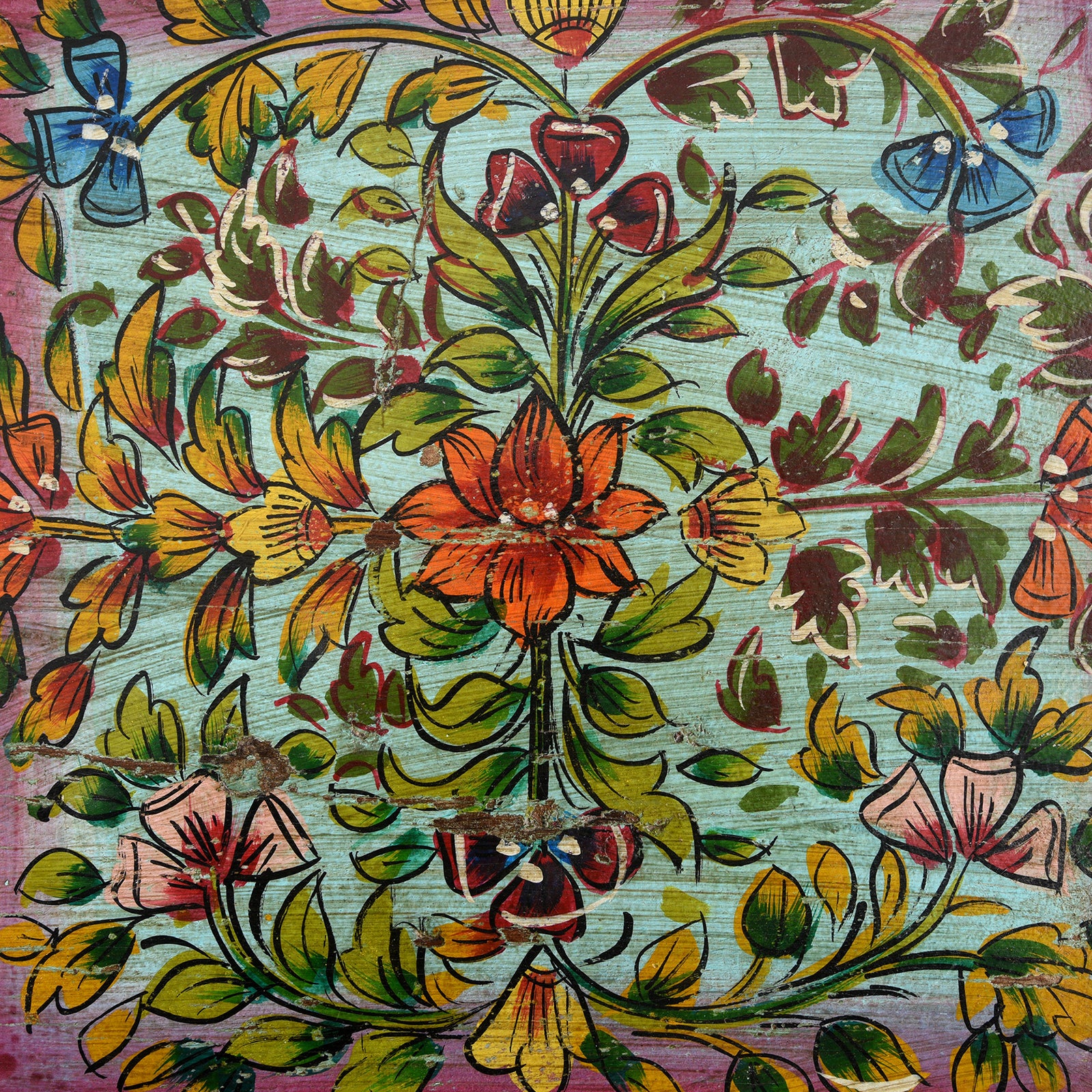 Painted Indian 2 Door Pithara Console Chest - Image 9