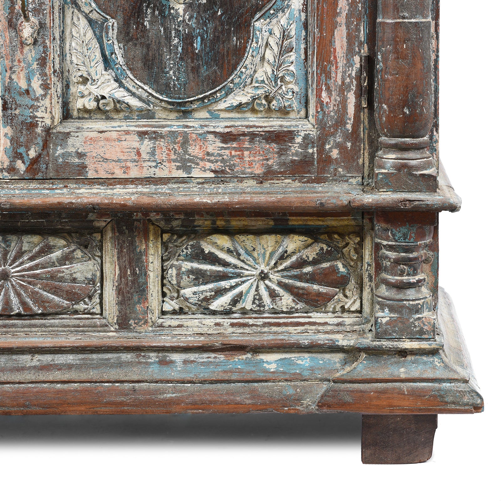 Painted Almirah Indian Cabinet From Diu - 19th Century - Image 11