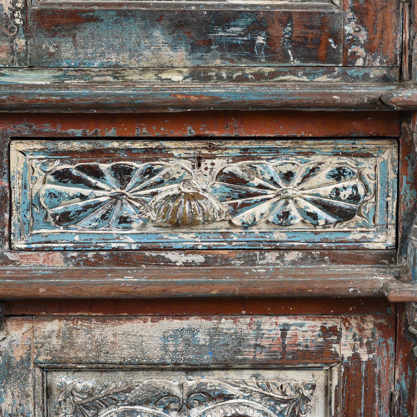 Painted Almirah Indian Cabinet From Diu - 19th Century - Image 8