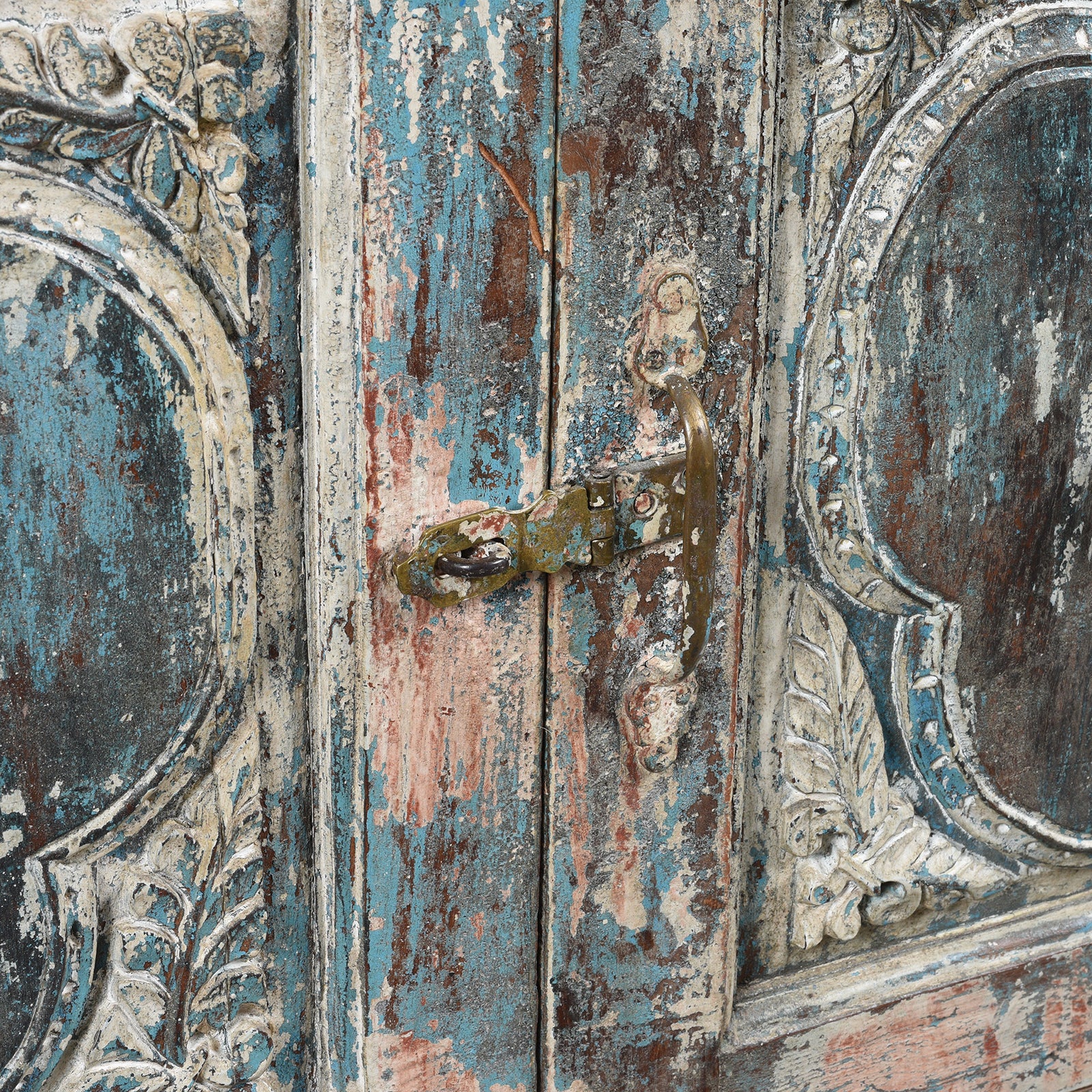Painted Almirah Indian Cabinet From Diu - 19th Century - Image 9