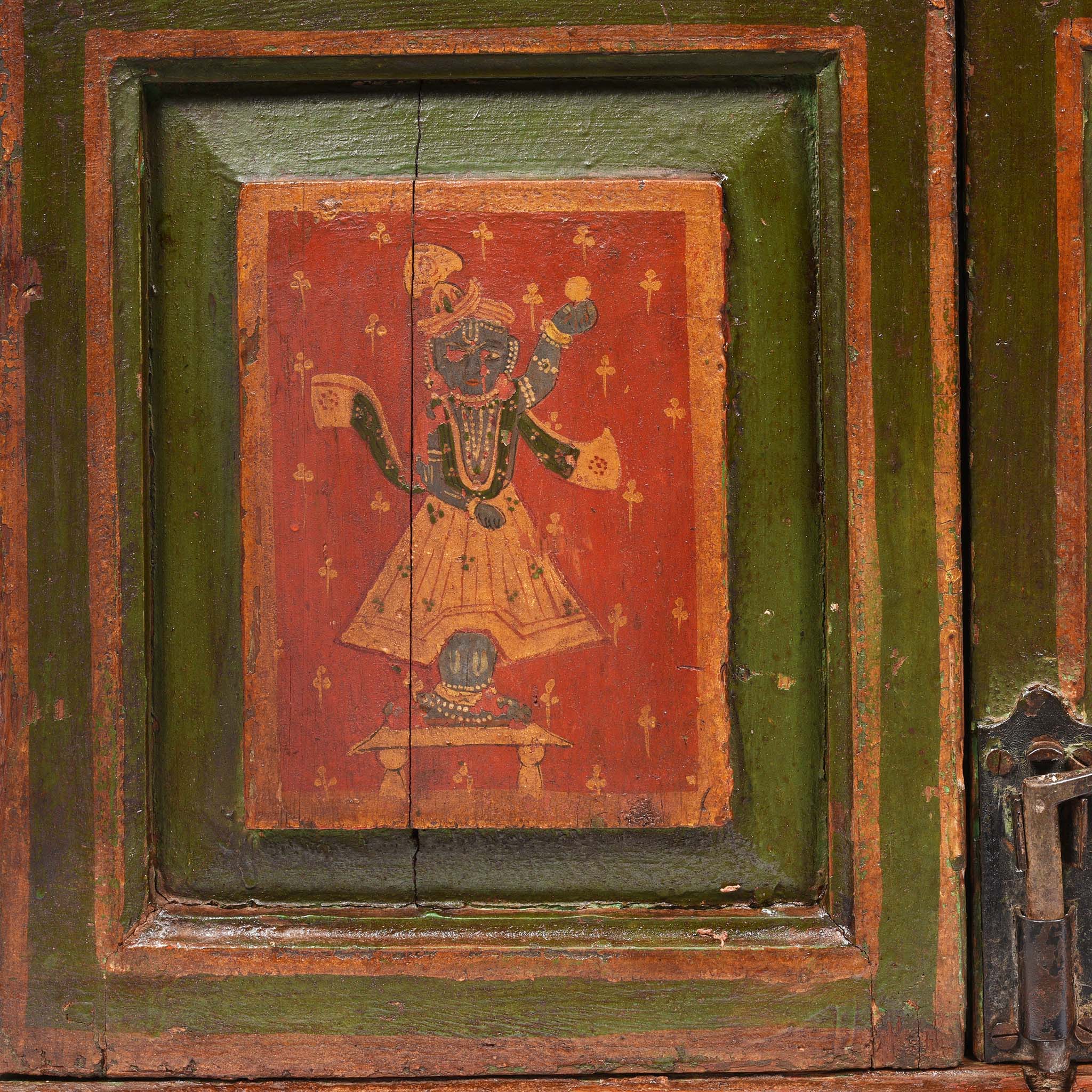 Painted Indian Cabinet From Bikaner - 19thC - Image 10