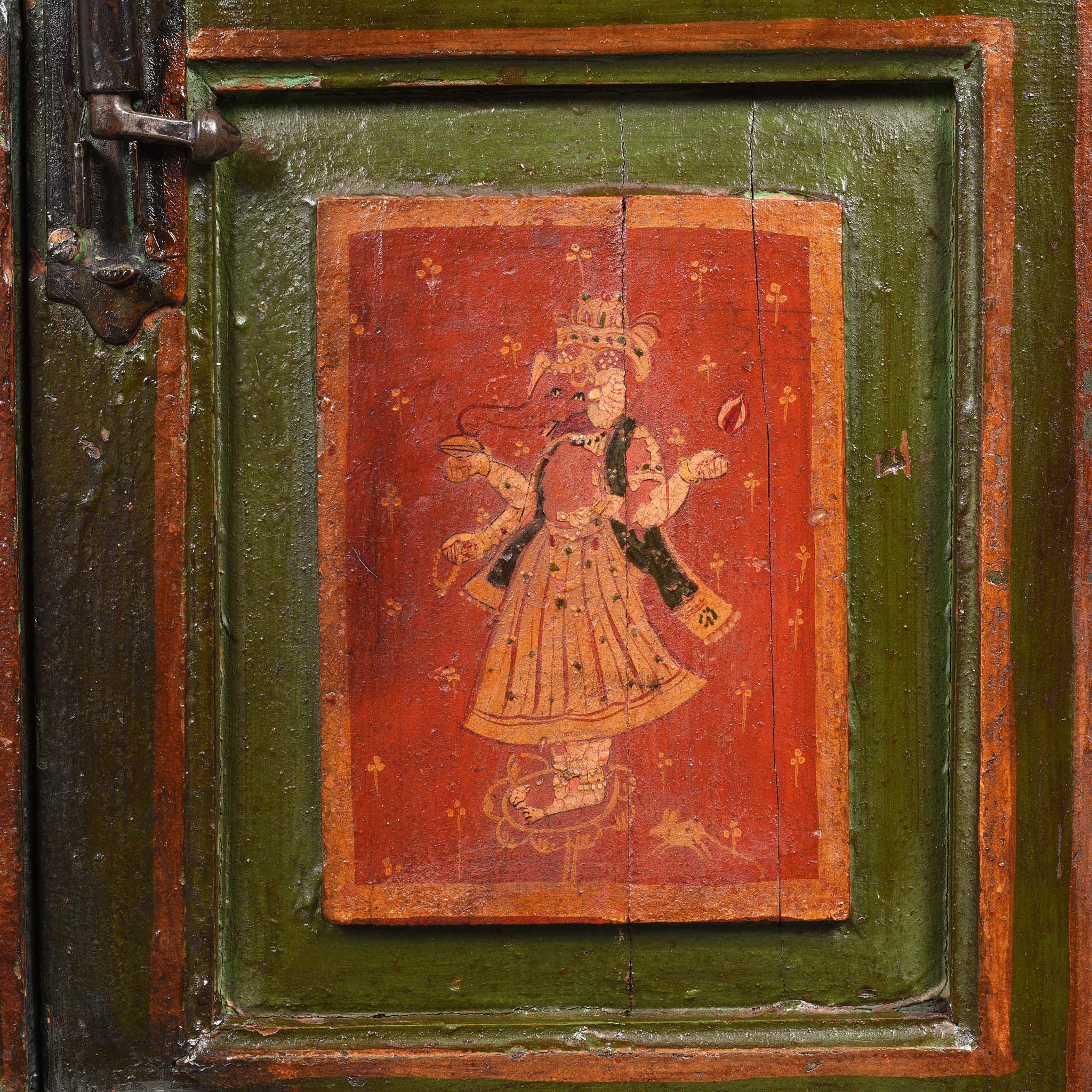 Painted Indian Cabinet From Bikaner - 19thC - Image 13