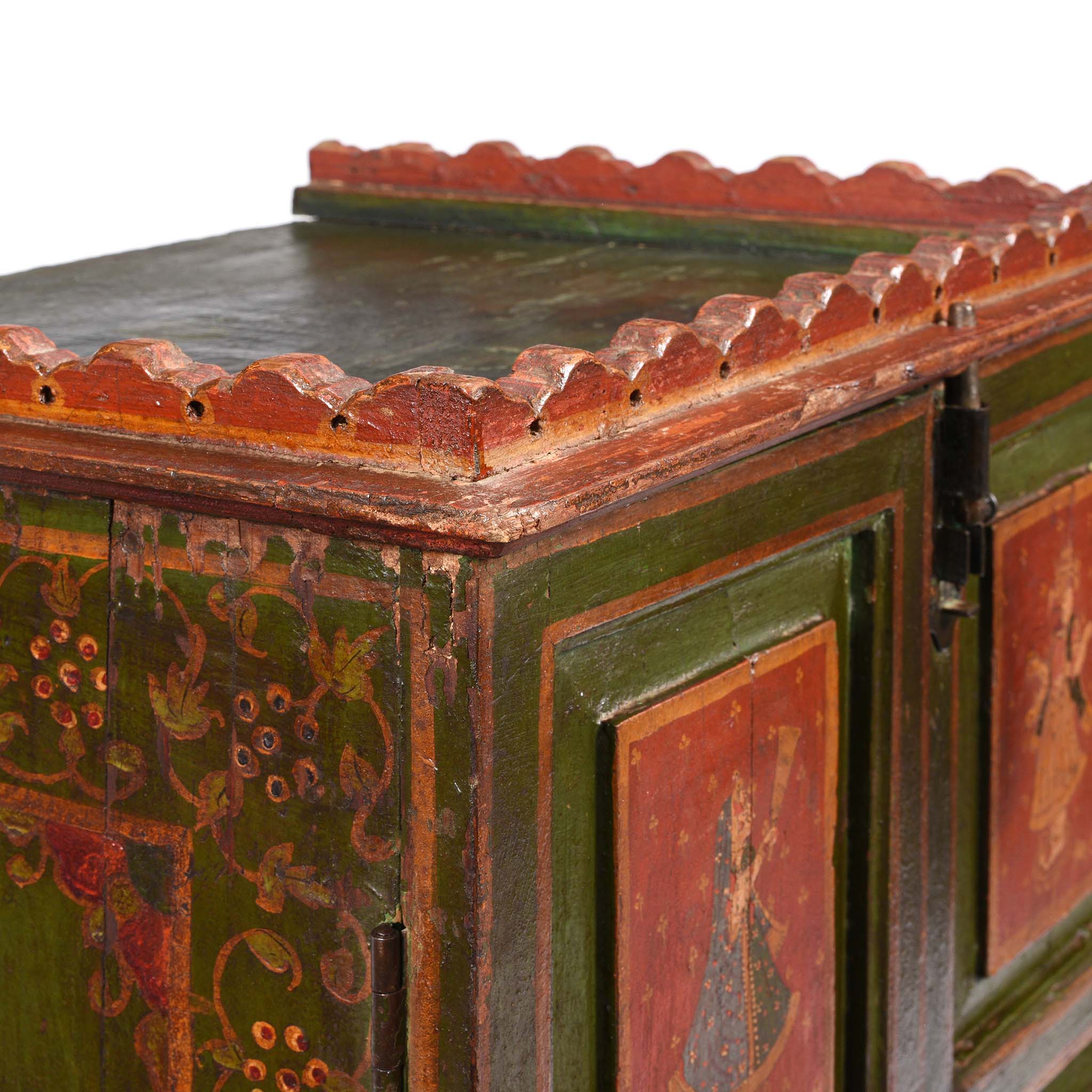 Painted Indian Cabinet From Bikaner - 19thC - Image 3