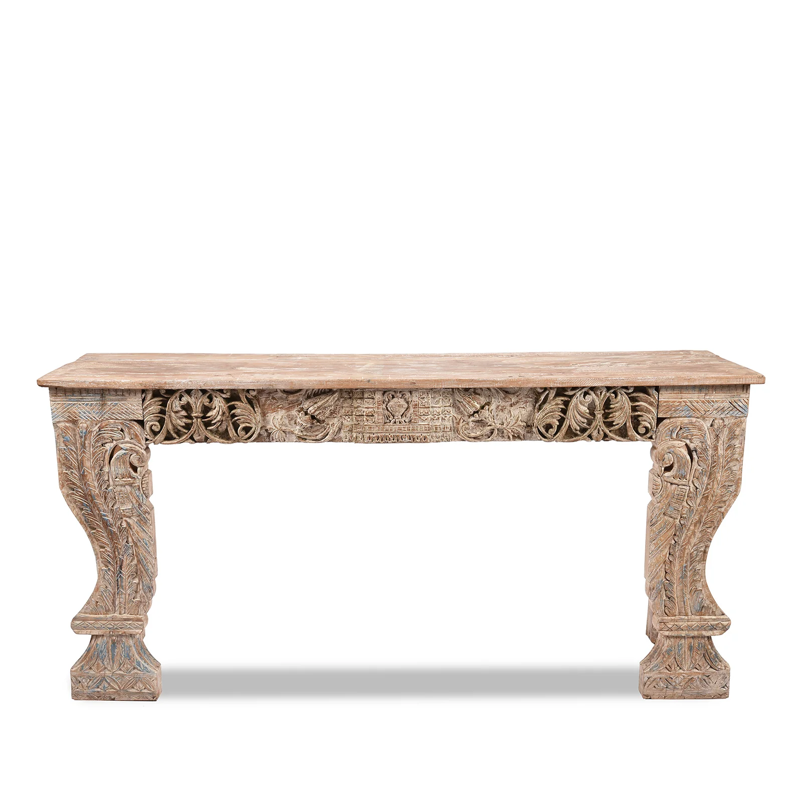 Painted Indian Console Table Made From Reclaimed Teak