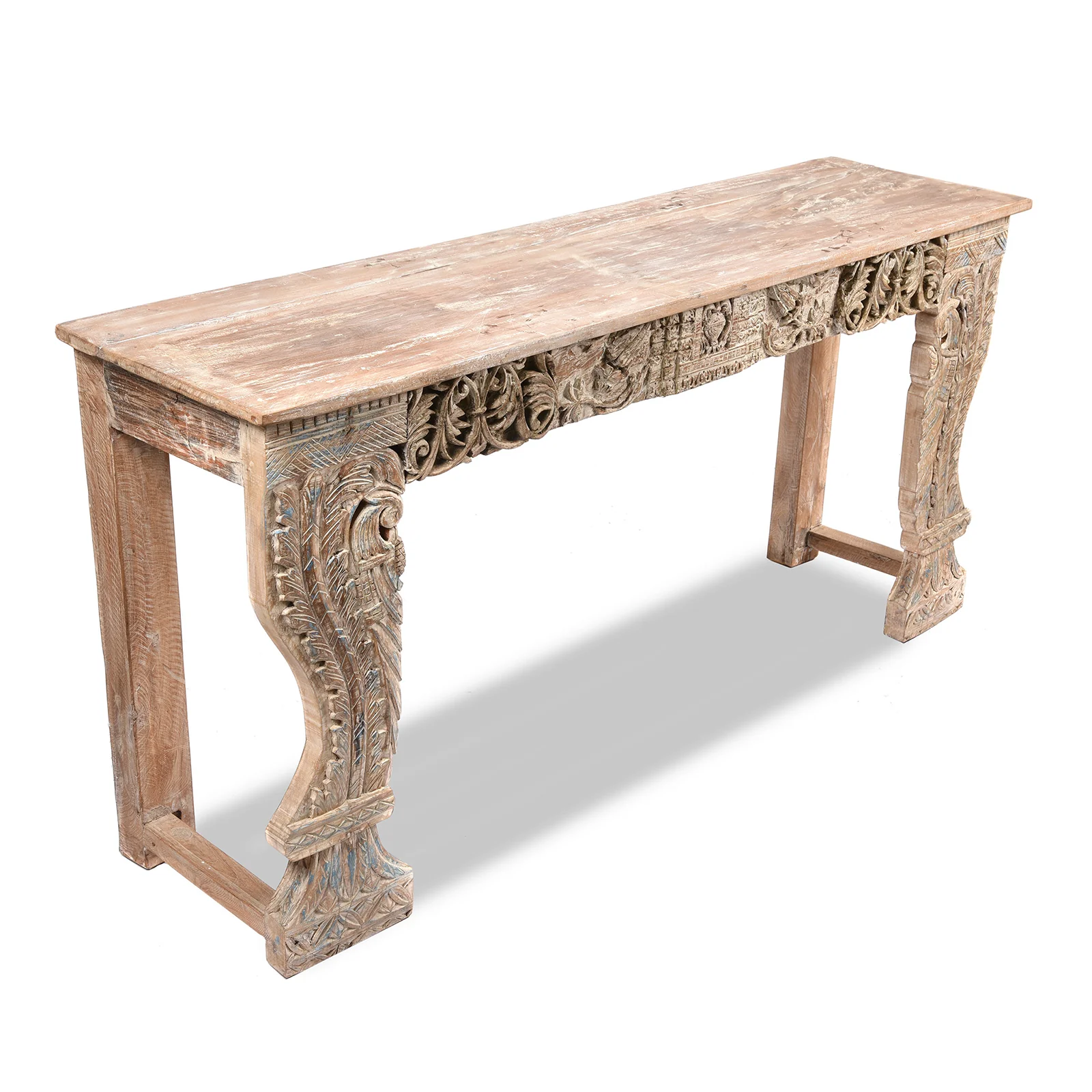 Painted Indian Console Table Made From Reclaimed Teak - Image 3