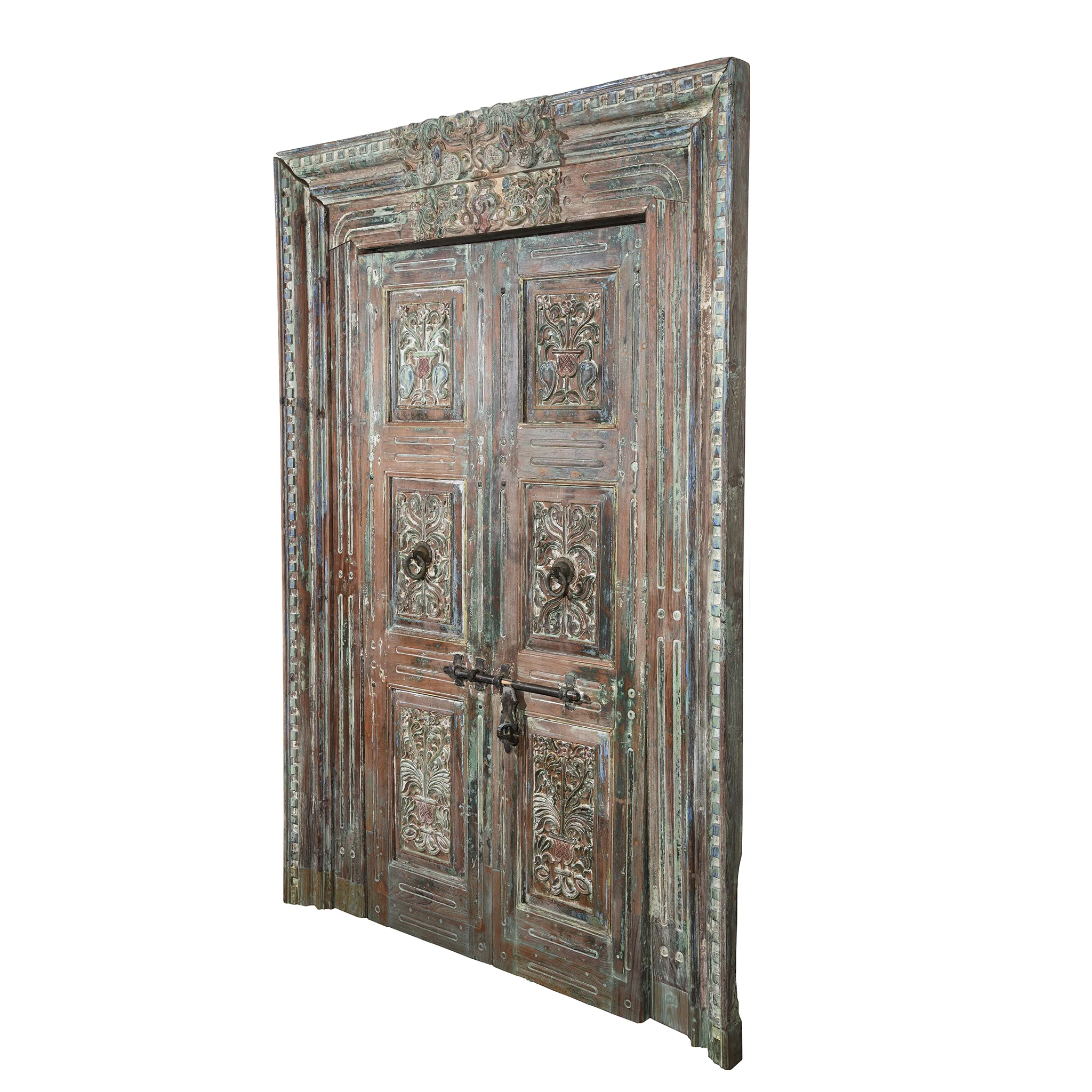 Old Painted Indian Doors From Gujarat - 19thC - Image 2