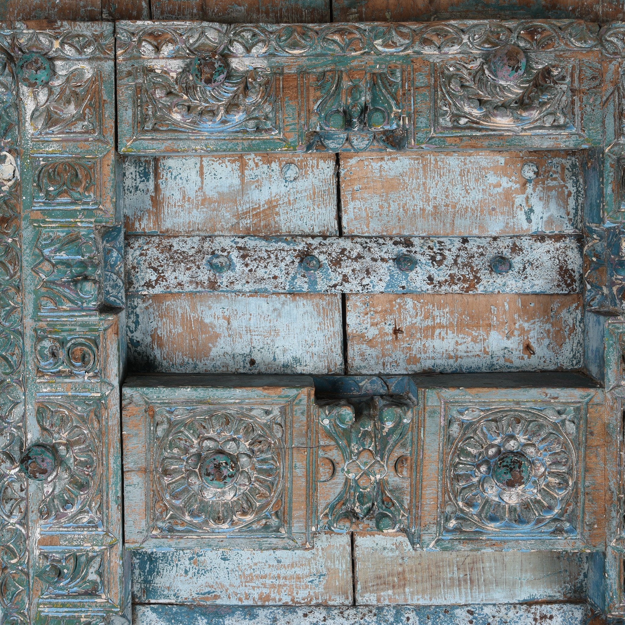 Old Blue Painted Indian Doors From Kutch - 19thC - Image 2