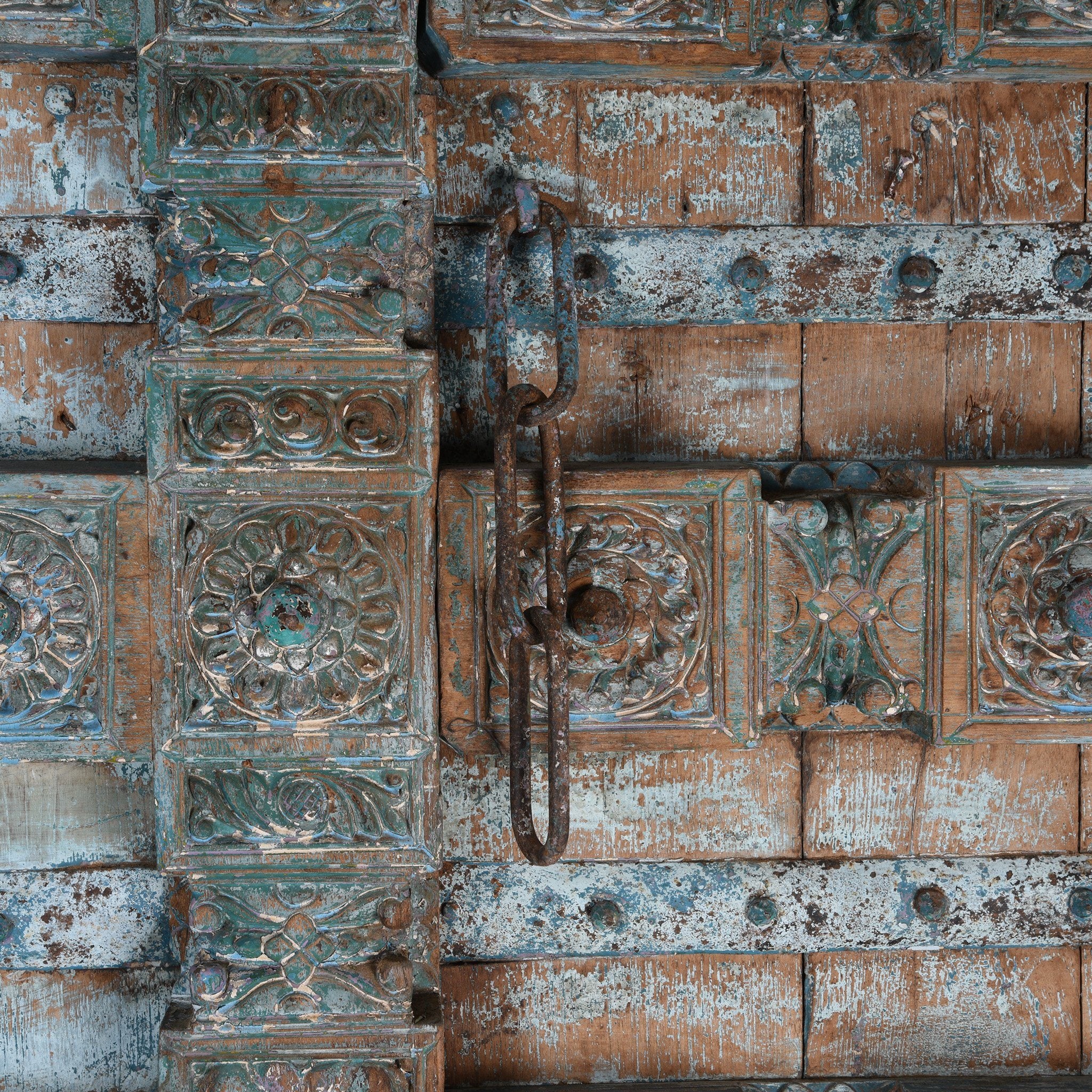 Old Blue Painted Indian Doors From Kutch - 19thC - Image 4