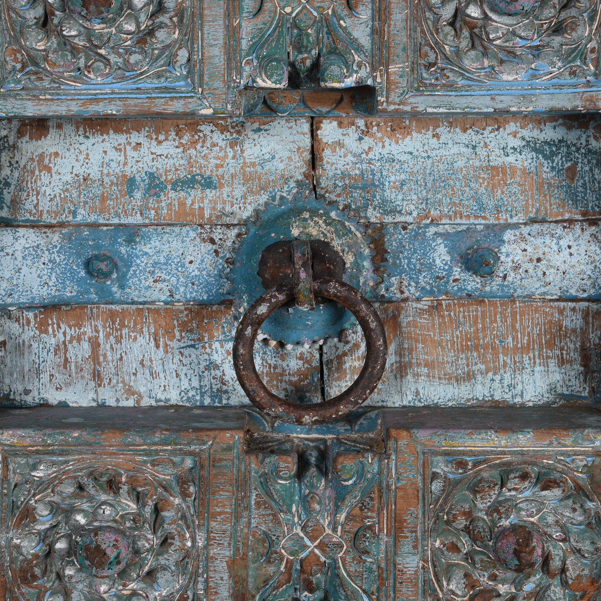 Old Blue Painted Indian Doors From Kutch - 19thC - Image 5