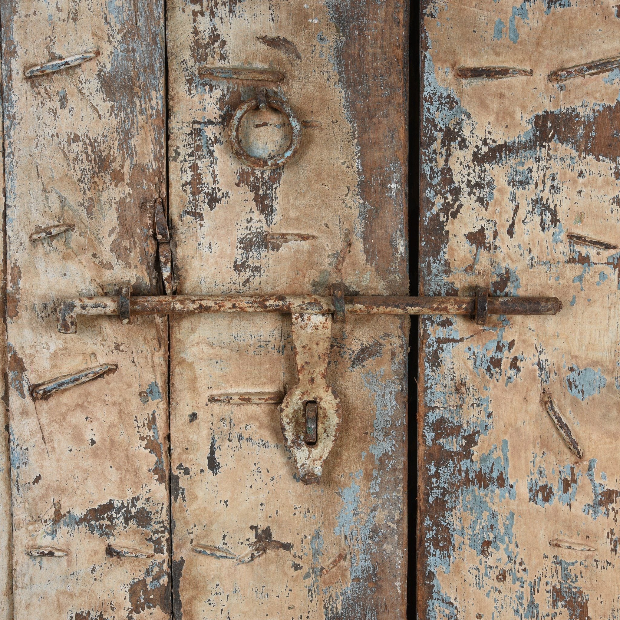 Old Blue Painted Indian Doors From Kutch - 19thC - Image 8