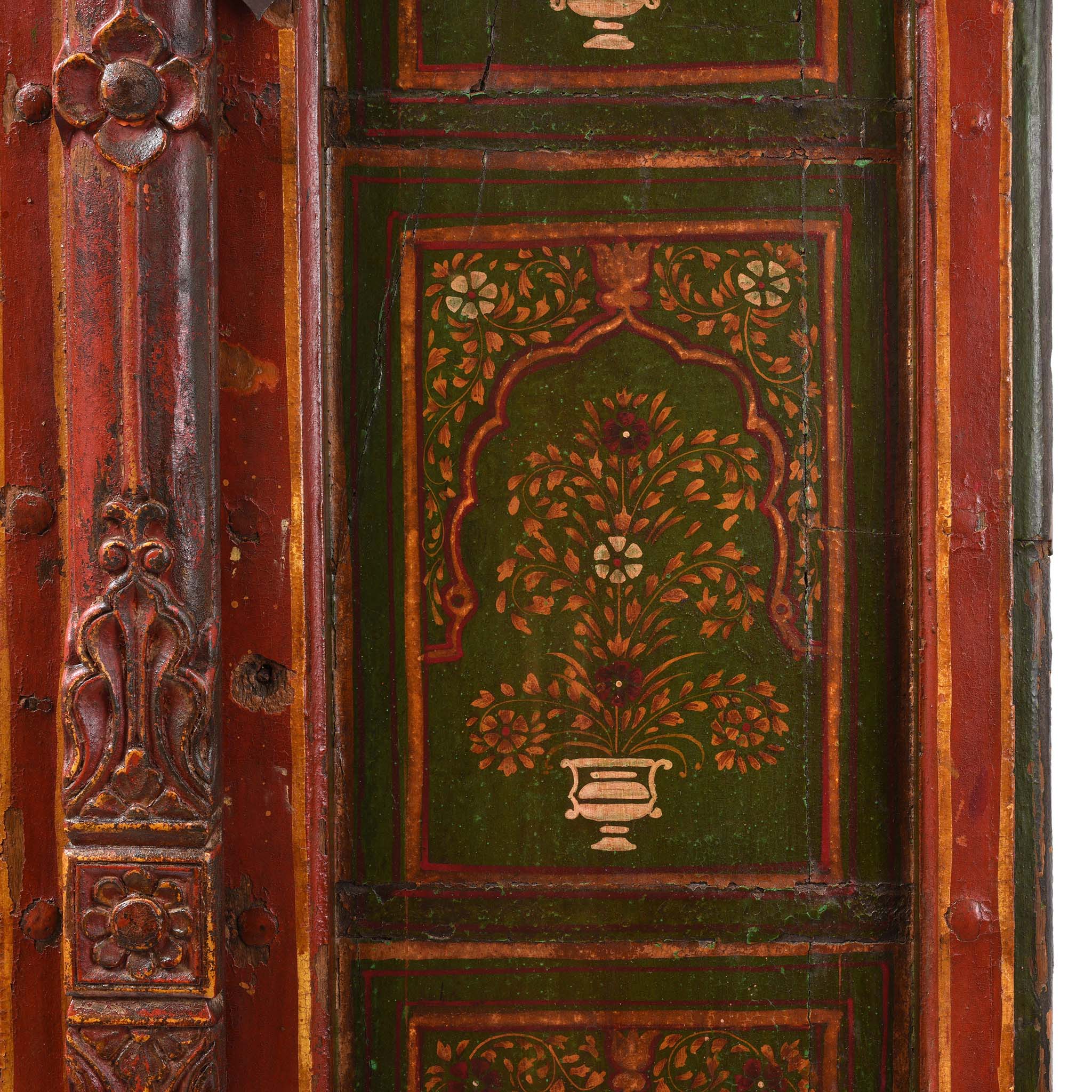 Painted Indian Roheda Doors From Bikaner - 19thC - Image 4