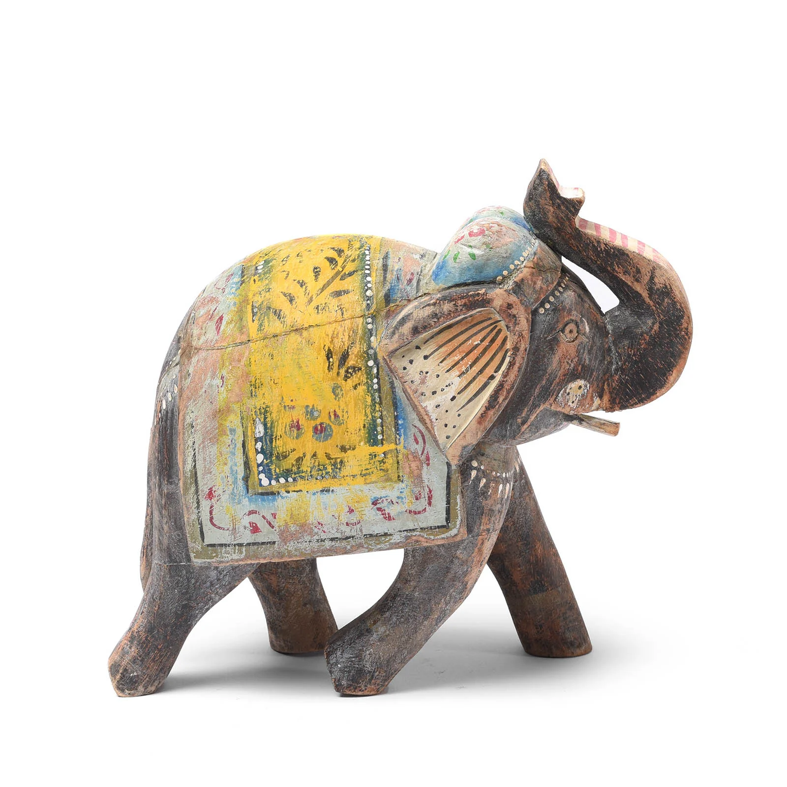 Painted Indian Elephant Figurine From Rajasthan - Image 14