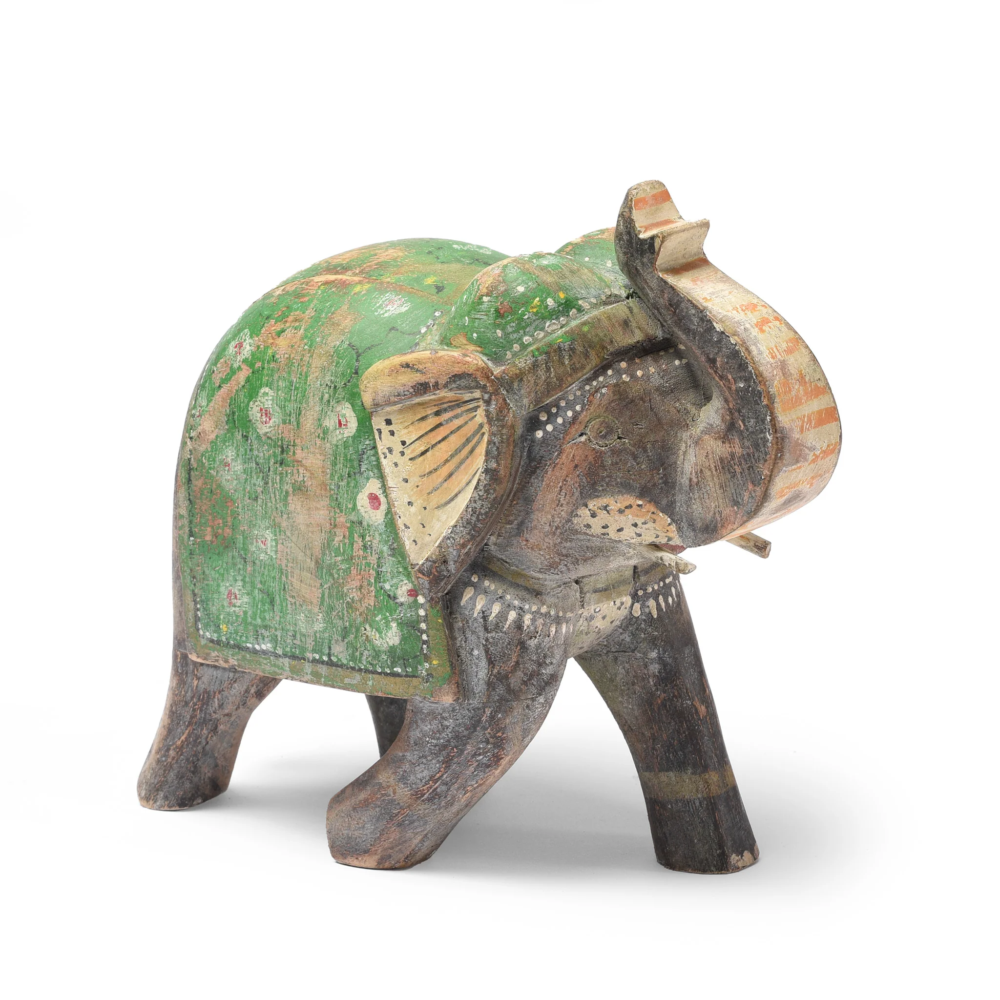 Painted Indian Elephant Figurine From Rajasthan - Image 7