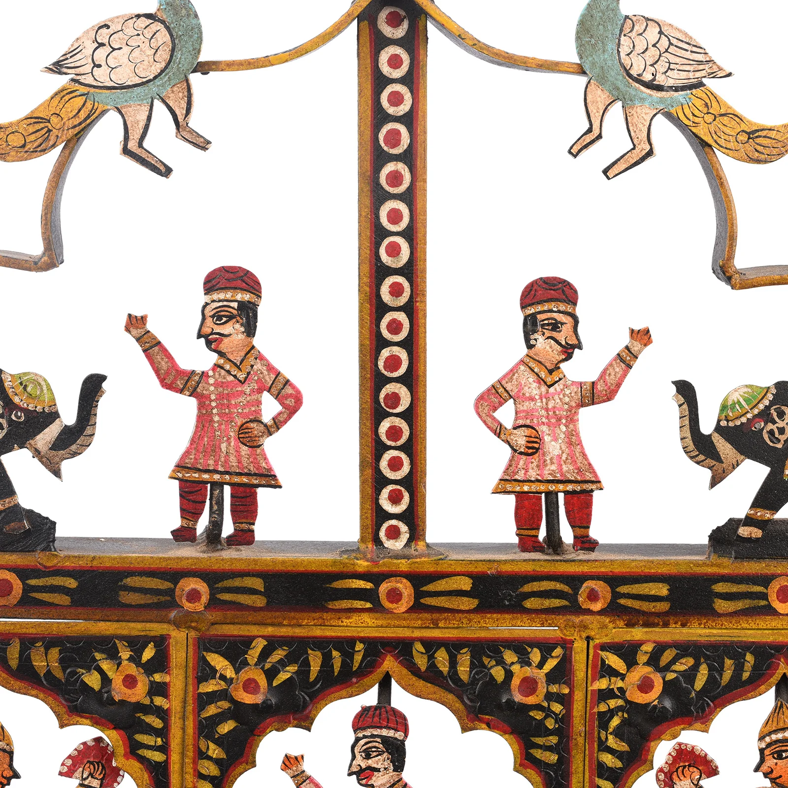 Painted Indian Iron Tribal "Toran" Diwali Lamp - Image 3