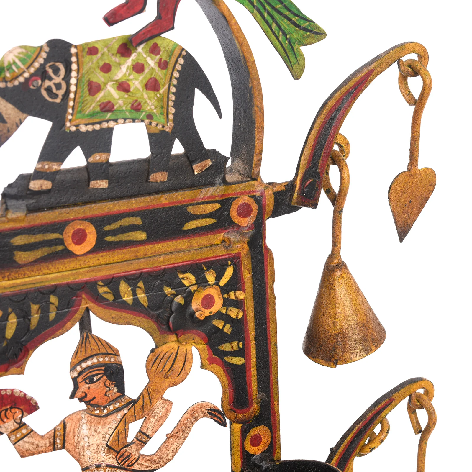Painted Indian Iron Tribal "Toran" Diwali Lamp - Image 6