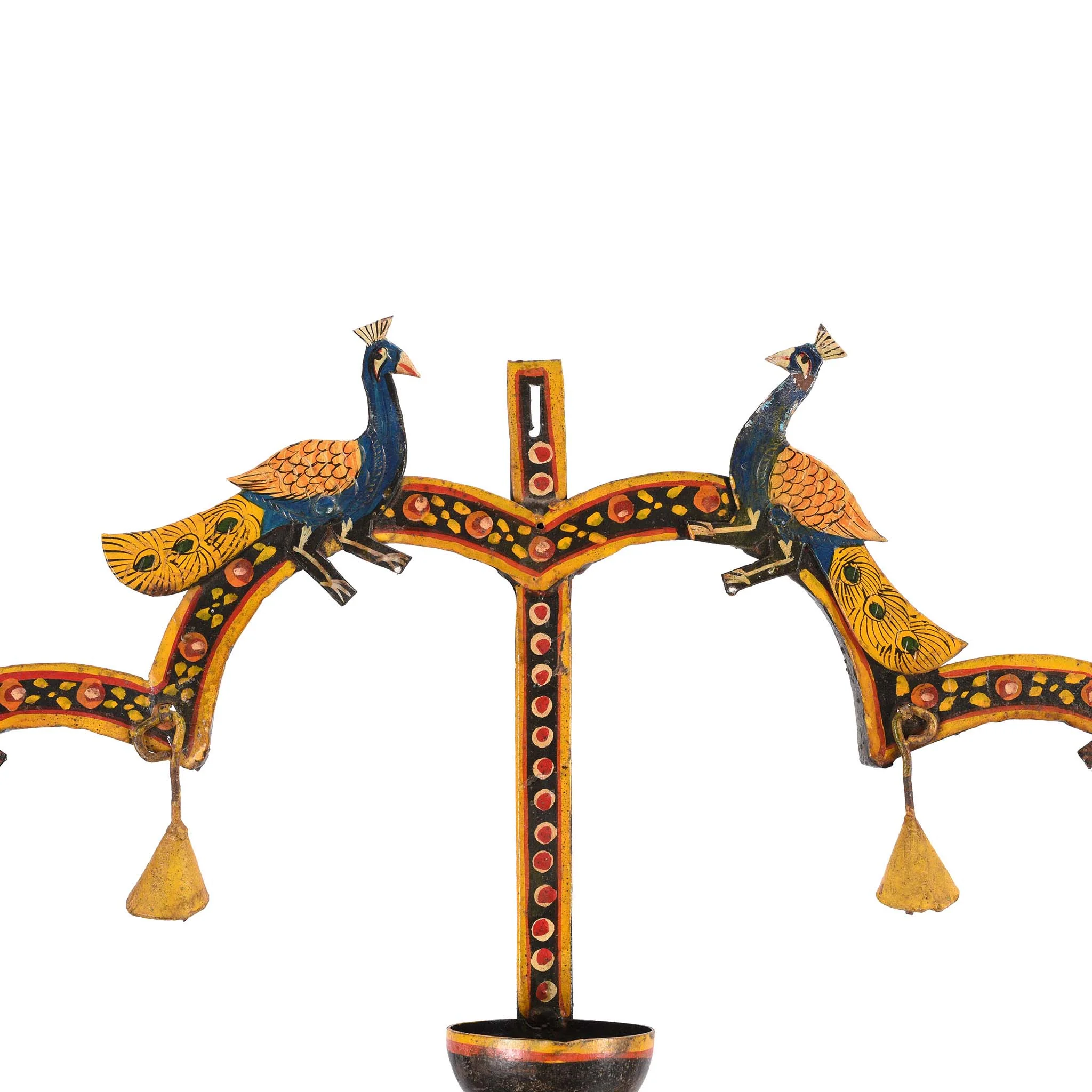 Painted Indian Iron Tribal "Toran" Diwali Lamp - Image 5