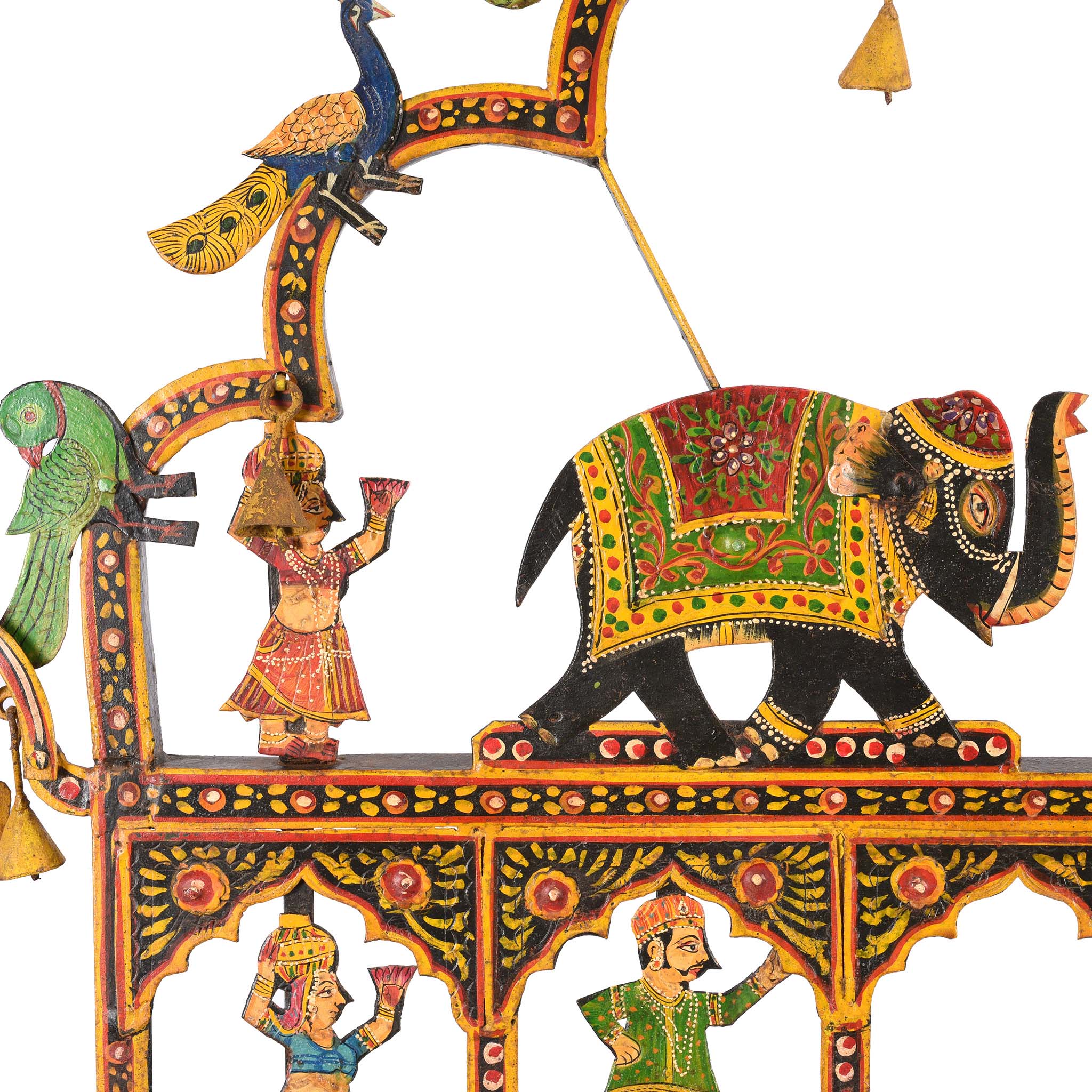Painted Indian Iron Tribal "Toran" Diwali Lamp - Image 6