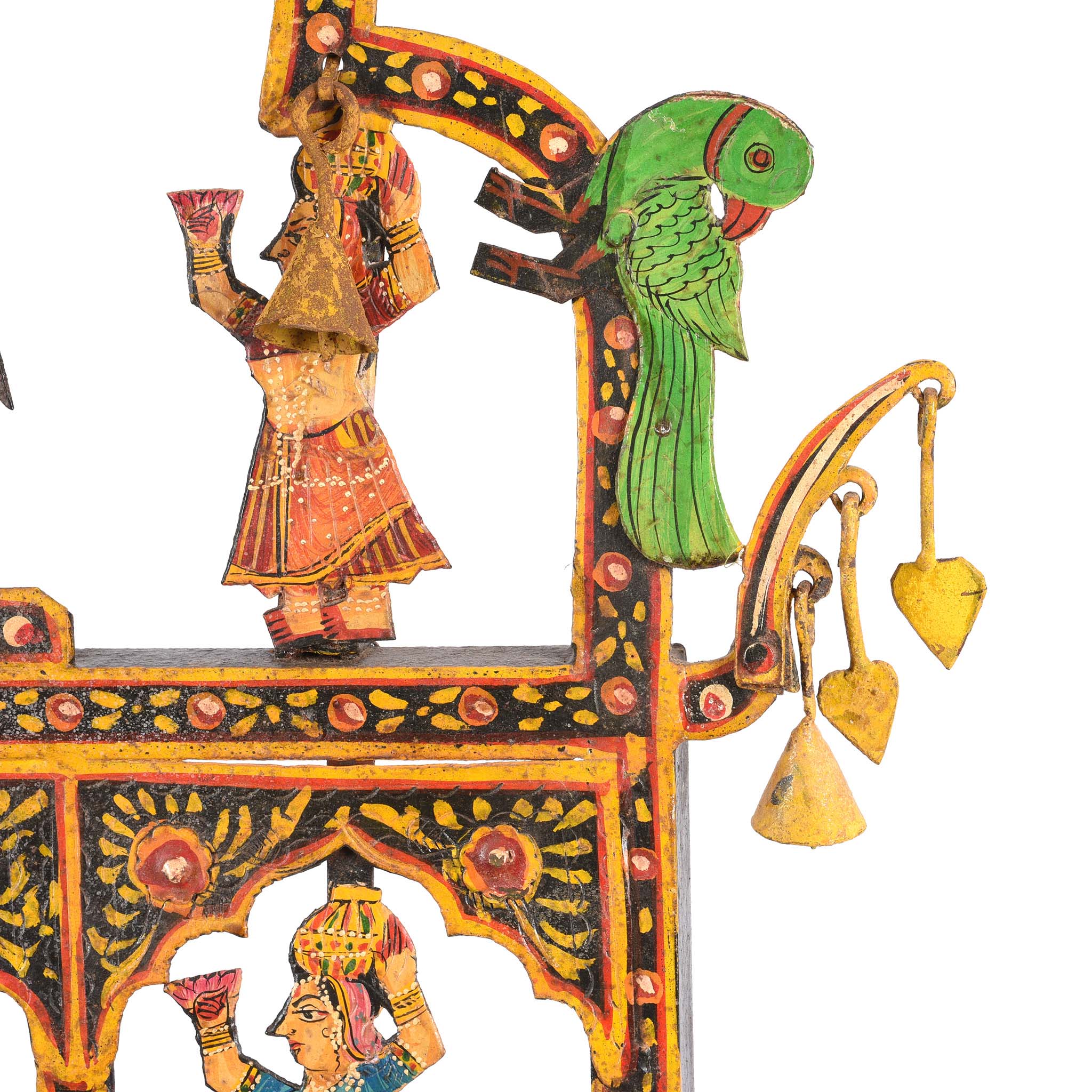 Painted Indian Iron Tribal "Toran" Diwali Lamp - Image 8