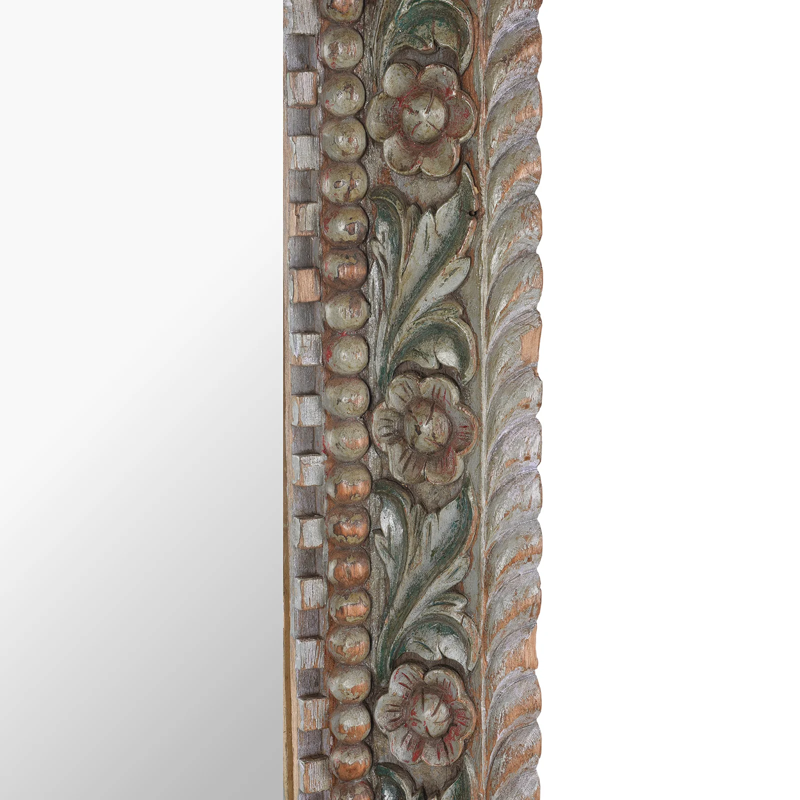 Painted Indian Floral Mirror - 19th Century - Image 5