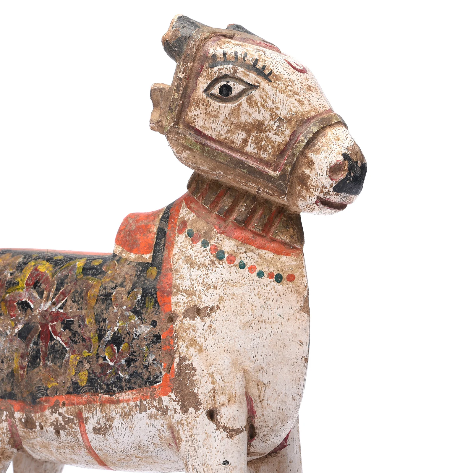 Painted Indian Nandi Bull Figurine From Rajasthan - Ca 1940 - Image 5