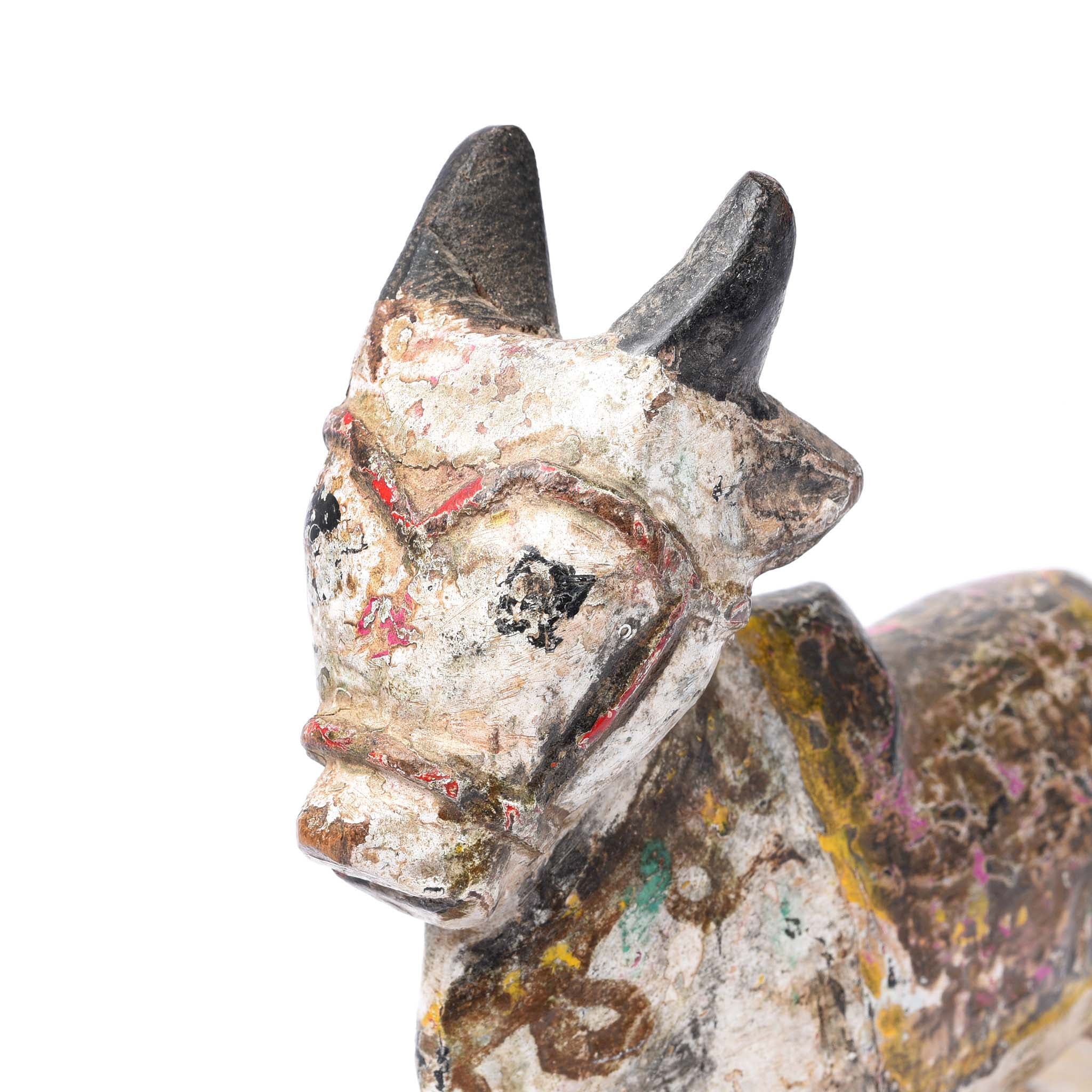 Painted Indian Nandi Bull Figurine From Rajasthan - Ca 1920 - Image 2