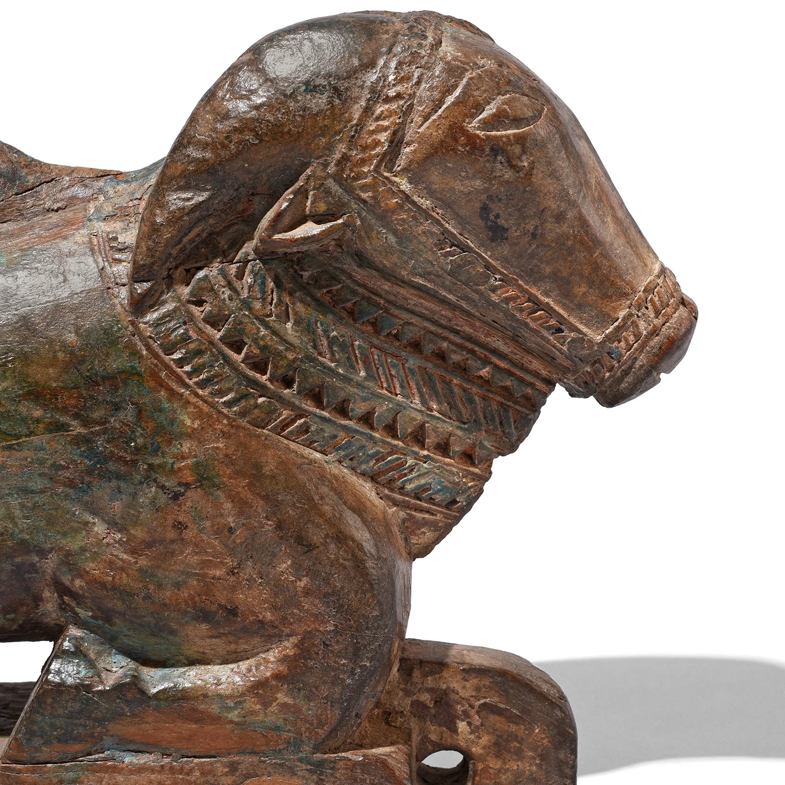 Painted Indian Nandi Bull Toy From Maharashtra - 19th Century - Image 2