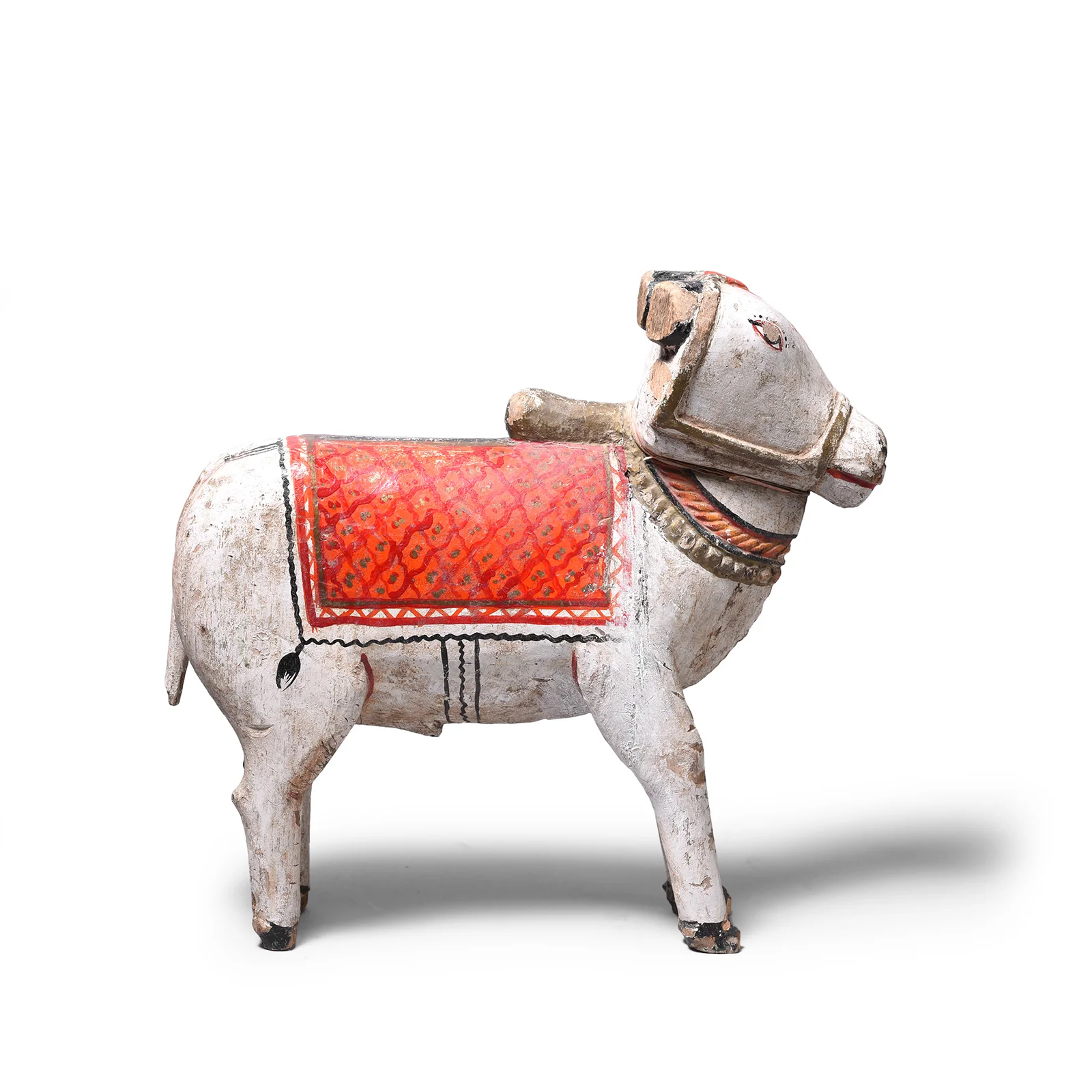Painted Indian Nandi Bull Toy From Rajasthan - Ca 1940 - Image 2