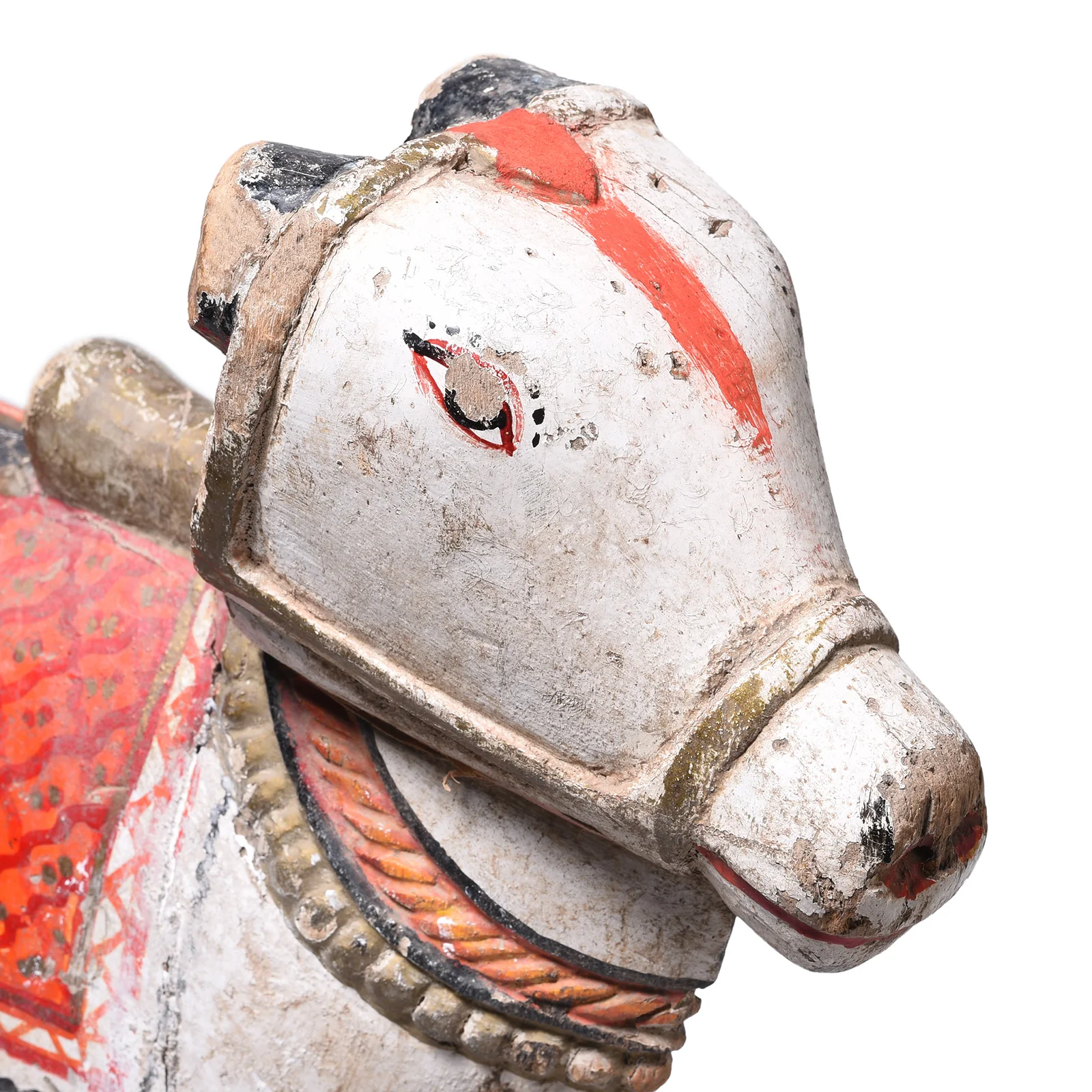 Painted Indian Nandi Bull Toy From Rajasthan - Ca 1940 - Image 3