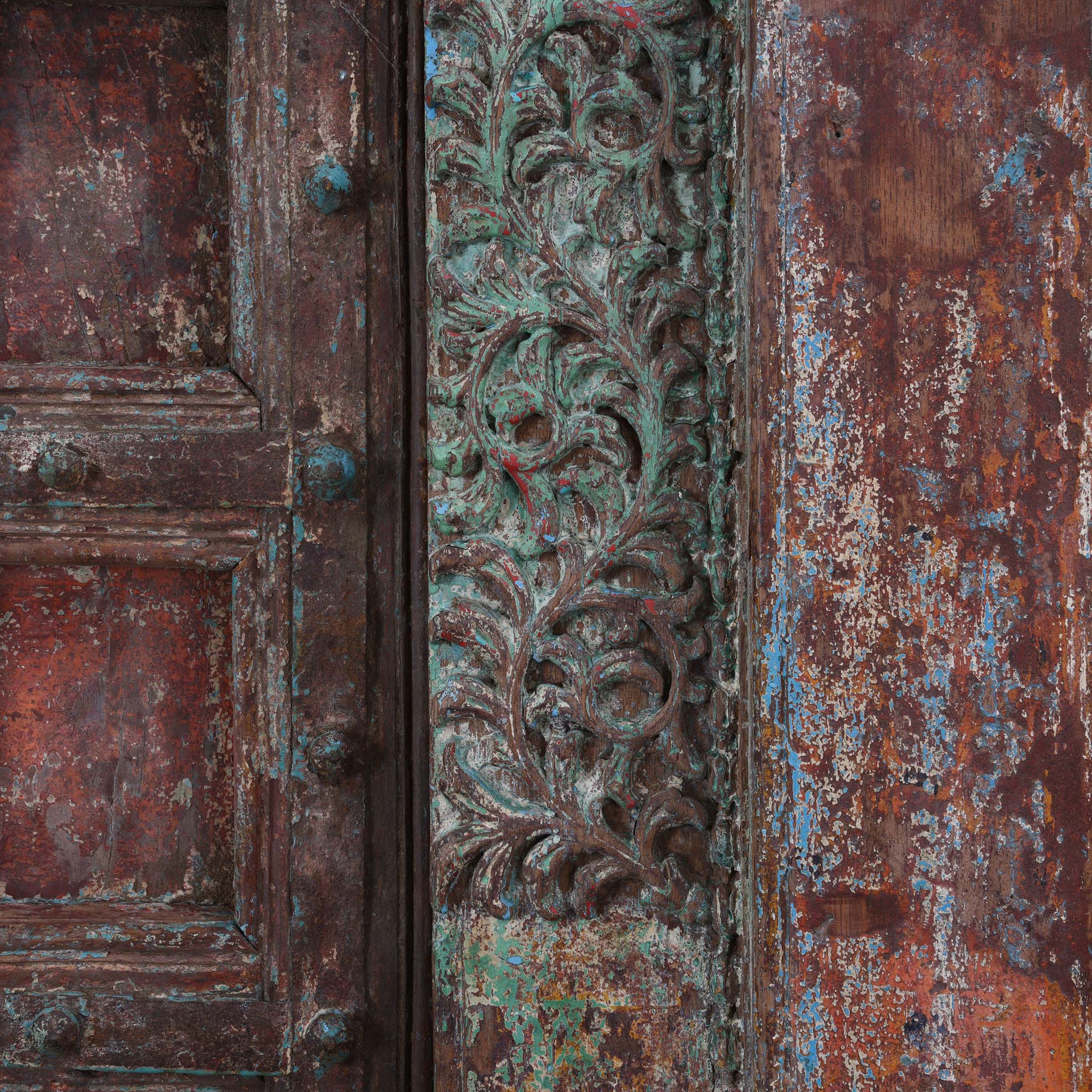 Painted Indian Reclaimed Door From Patan - 19th Century - Image 5