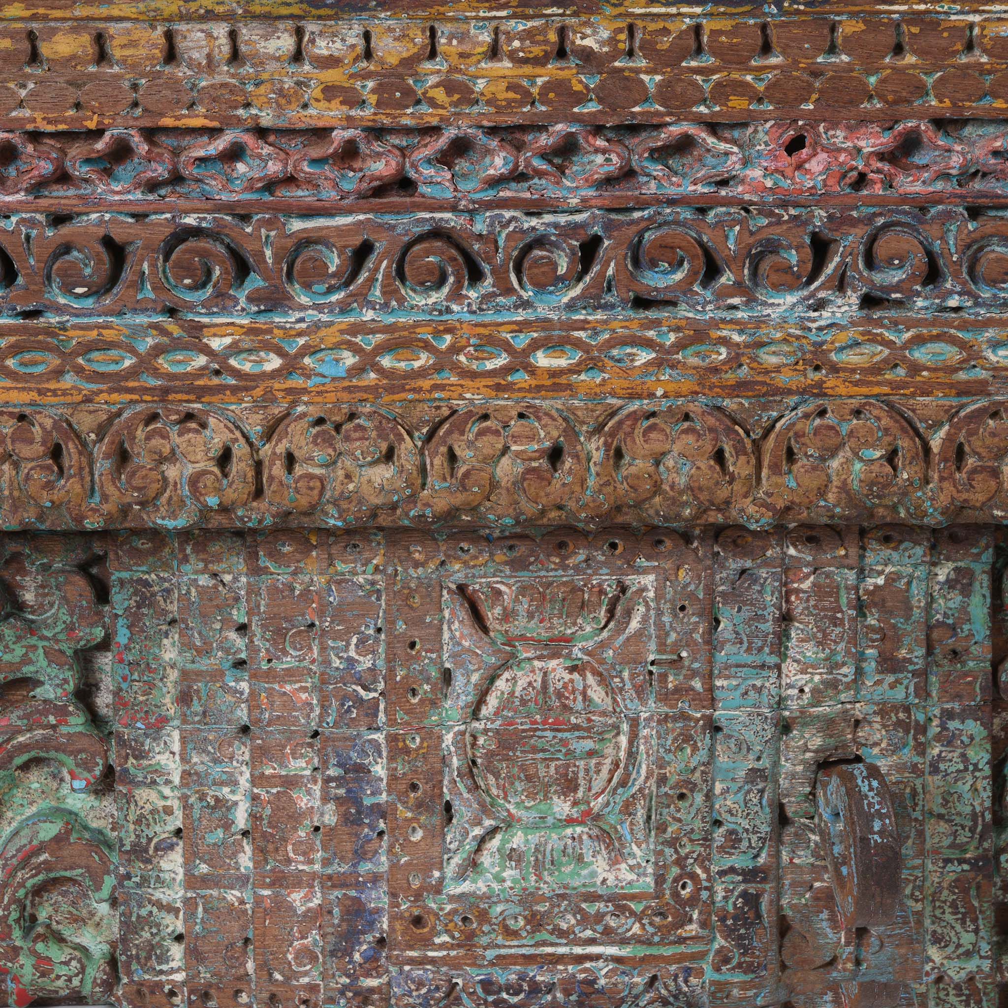 Painted Indian Reclaimed Door From Patan - 19th Century - Image 8