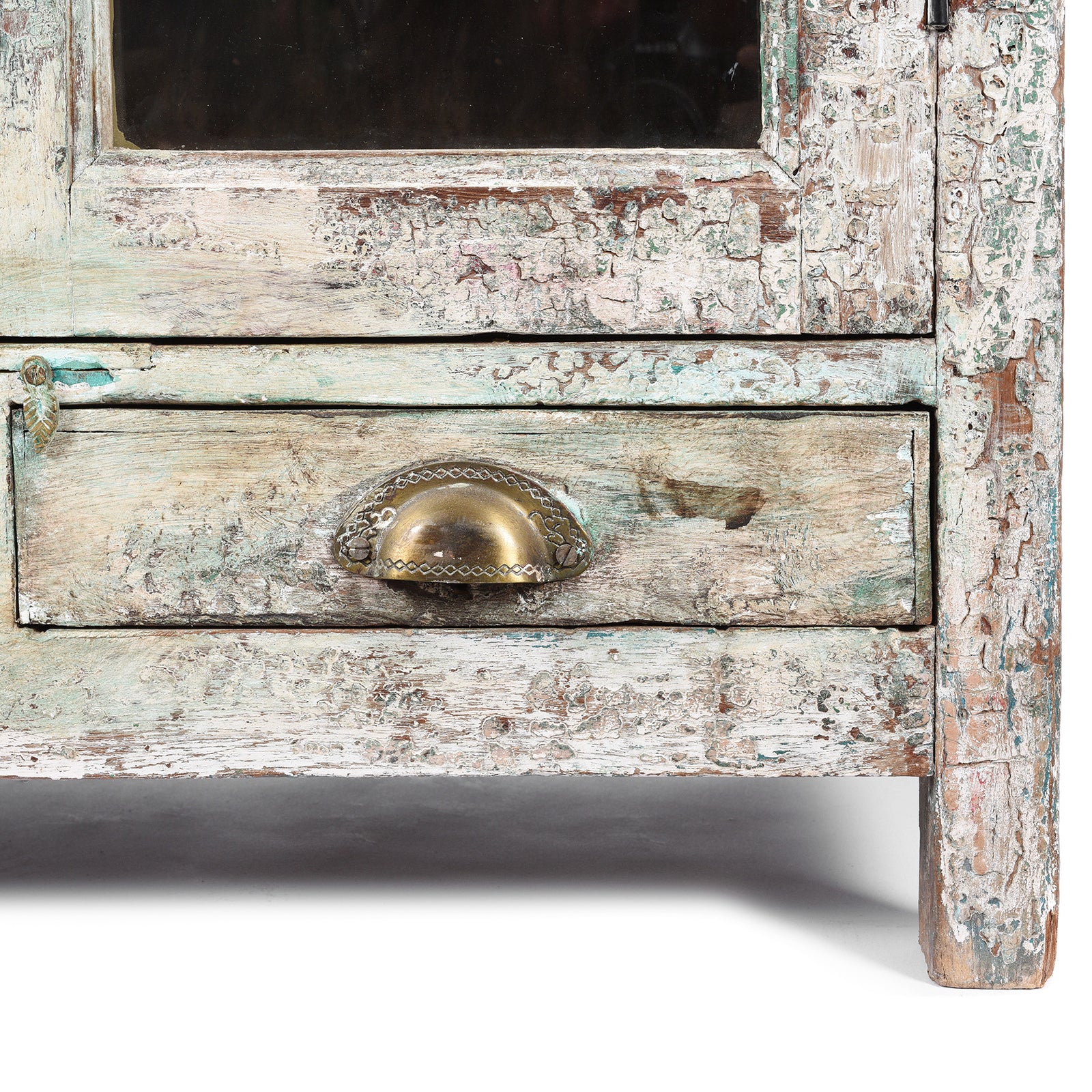 Painted Indian Teak Glazed Book Cabinet - Ca 1920's - Image 6