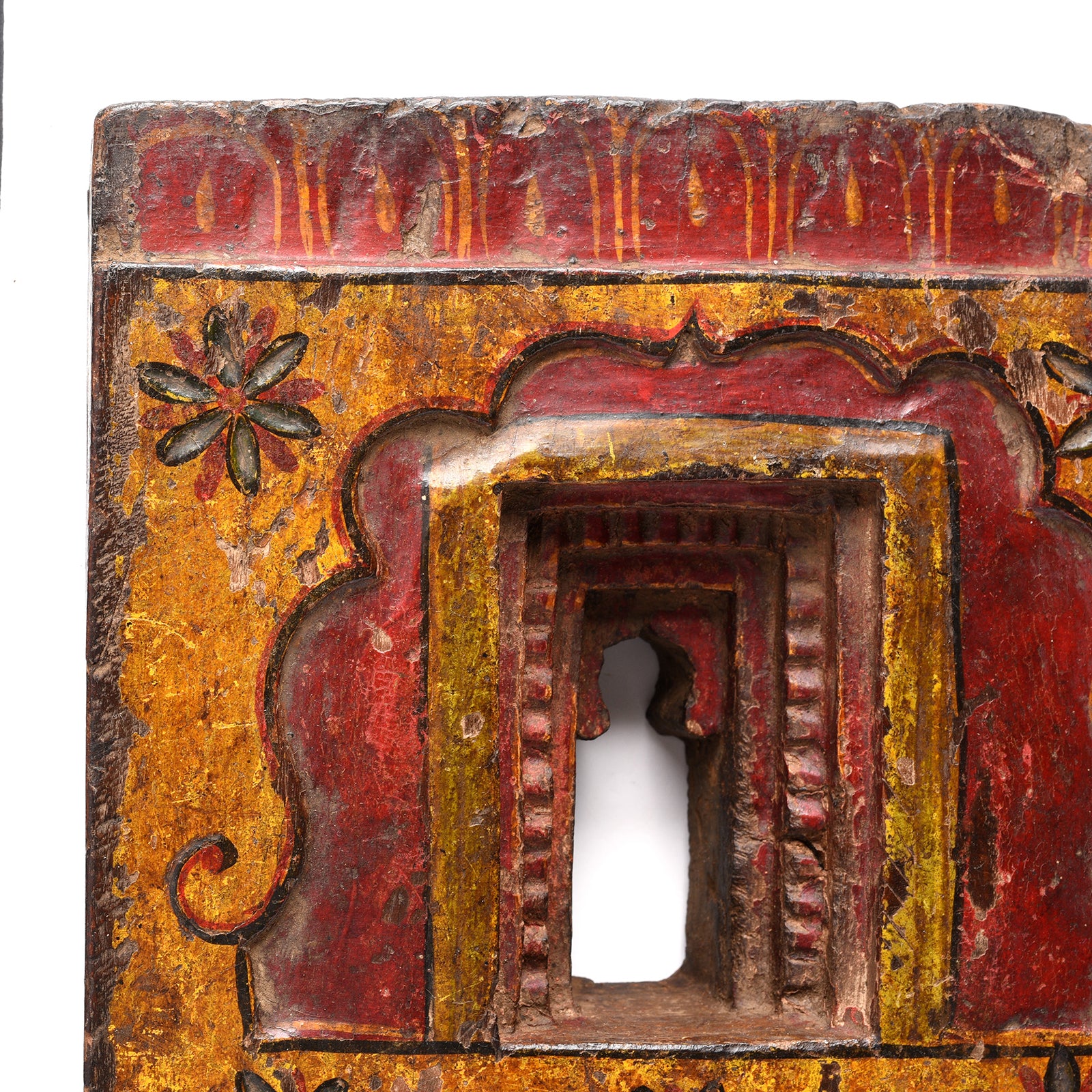 Painted Teak Votive Panel From Andra Pradesh - Ca 1910 - Image 2
