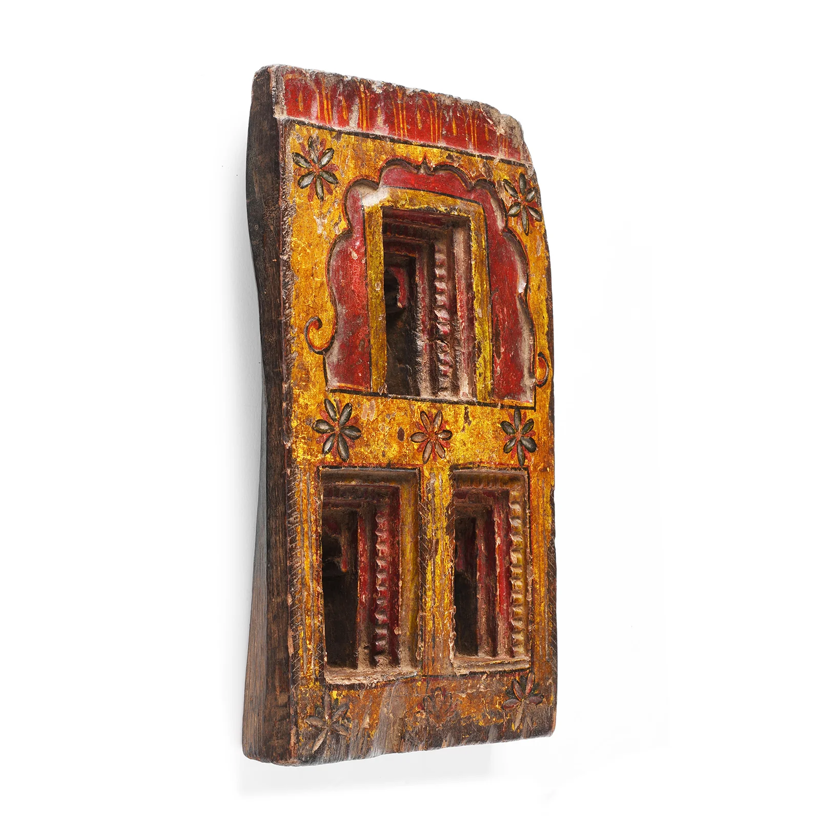 Painted Teak Votive Panel From Andra Pradesh - Ca 1910 - Image 3