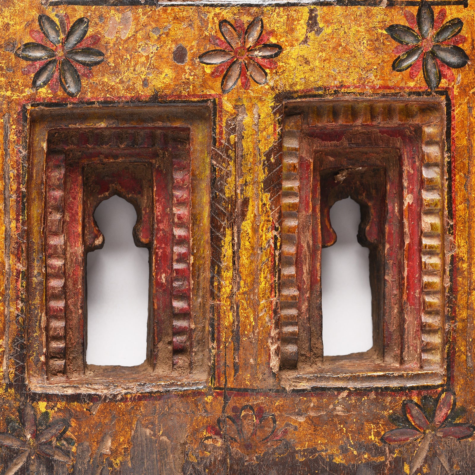 Painted Teak Votive Panel From Andra Pradesh - Ca 1910 - Image 4