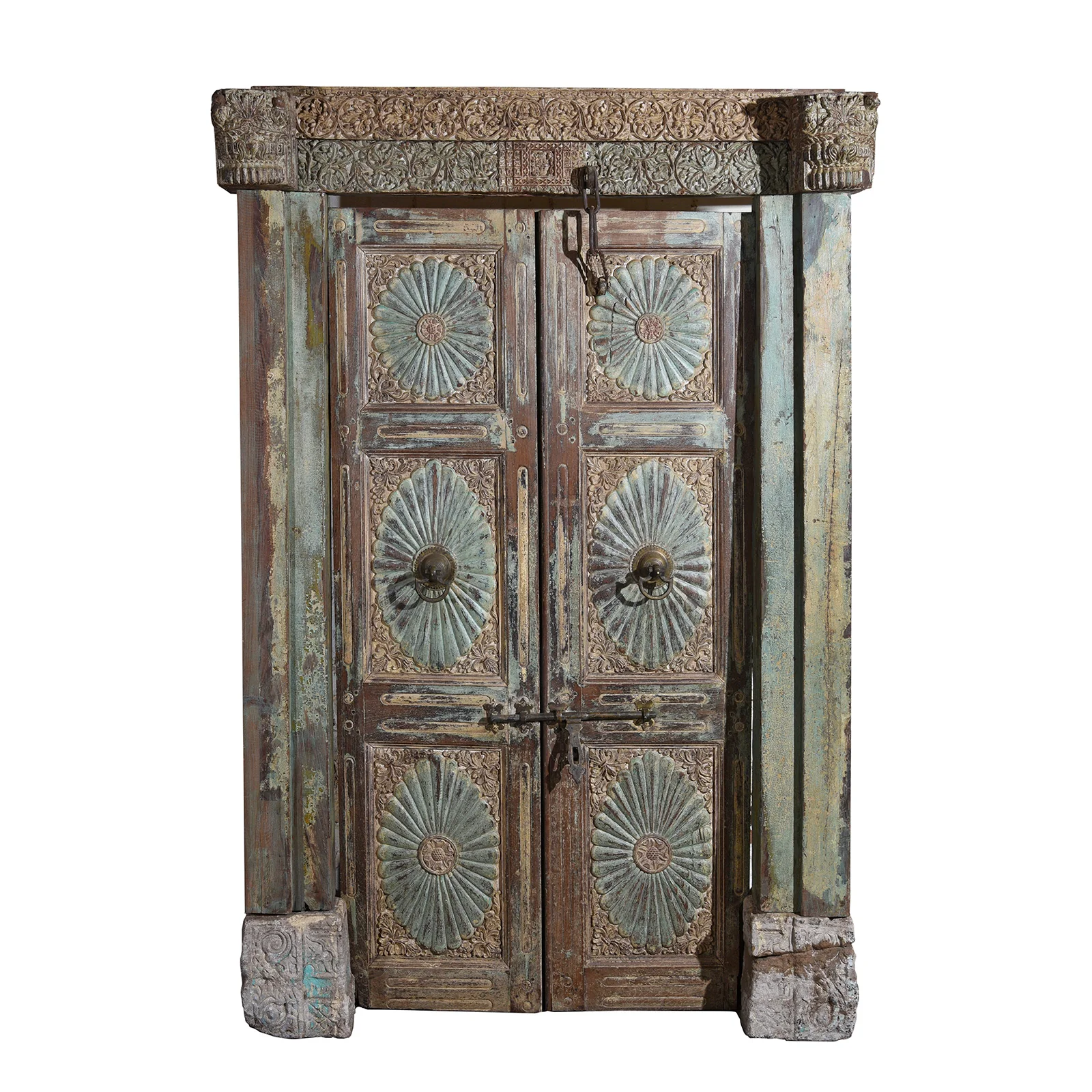 Painted Indo-Portugese Reclaimed Door From Diu - 19thC