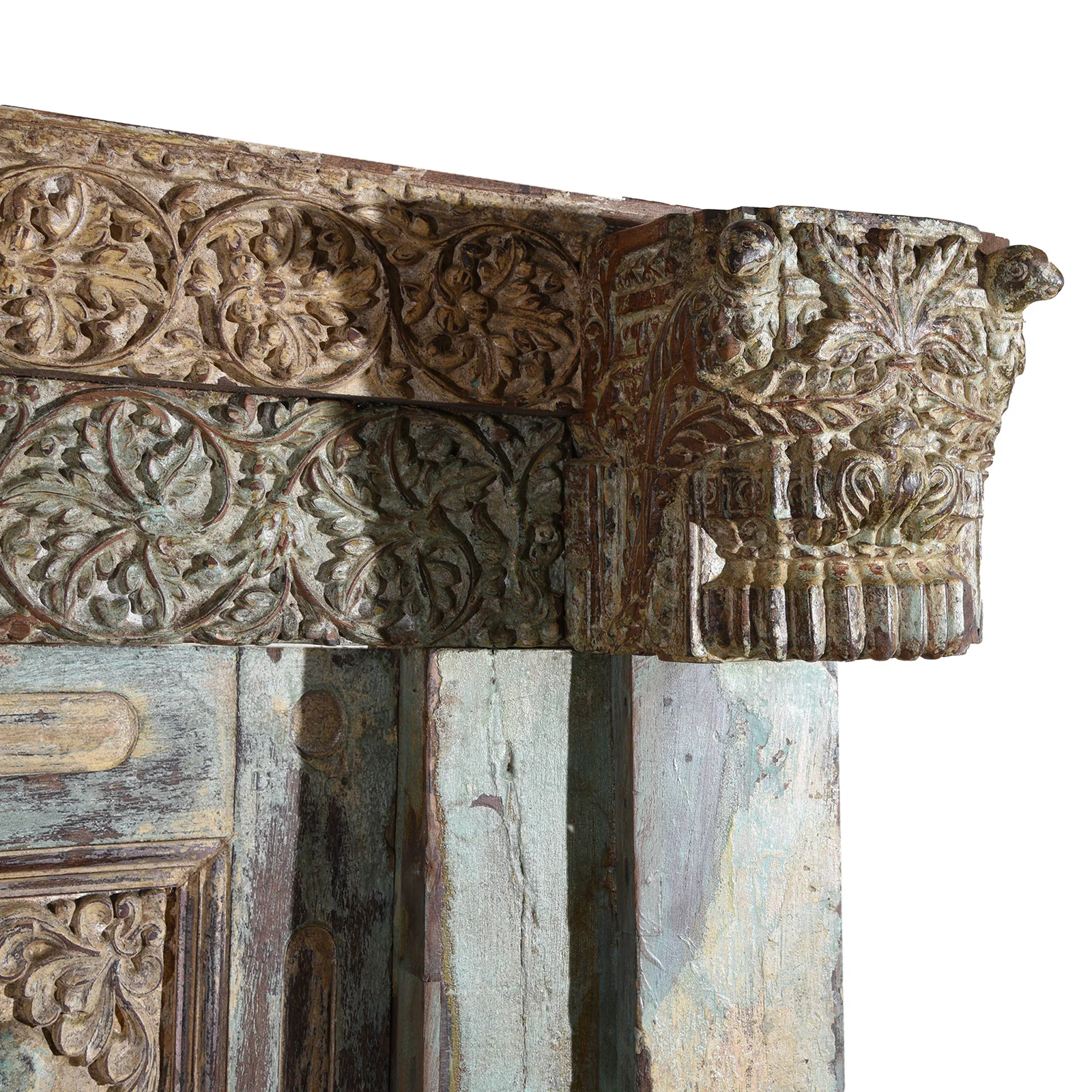 Painted Indo-Portugese Reclaimed Door From Diu - 19thC - Image 2