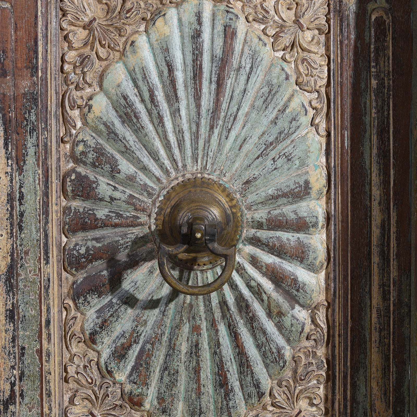 Painted Indo-Portugese Reclaimed Door From Diu - 19thC - Image 3
