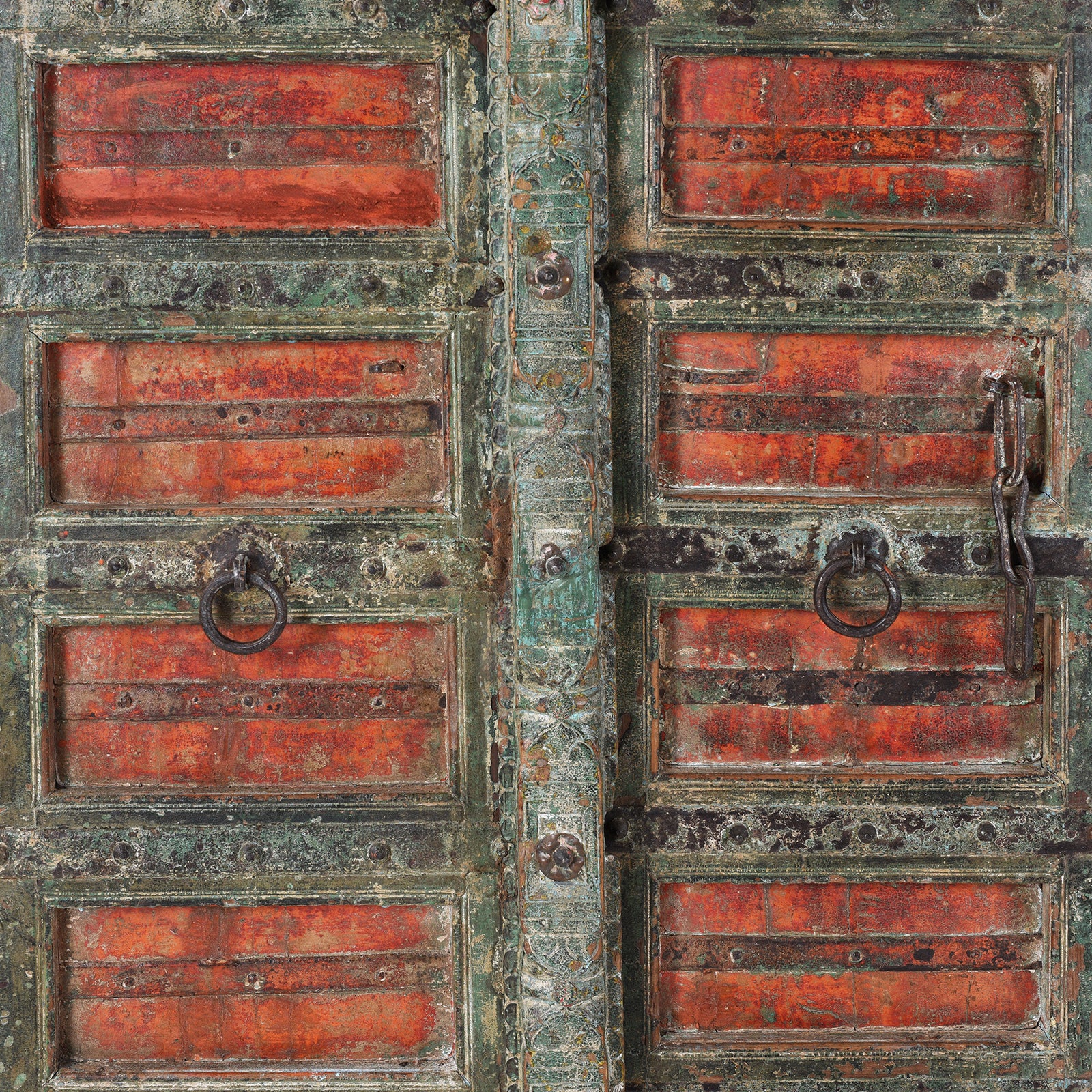 Painted Iron Bound Door From Gujarat - 18th Century - Image 4