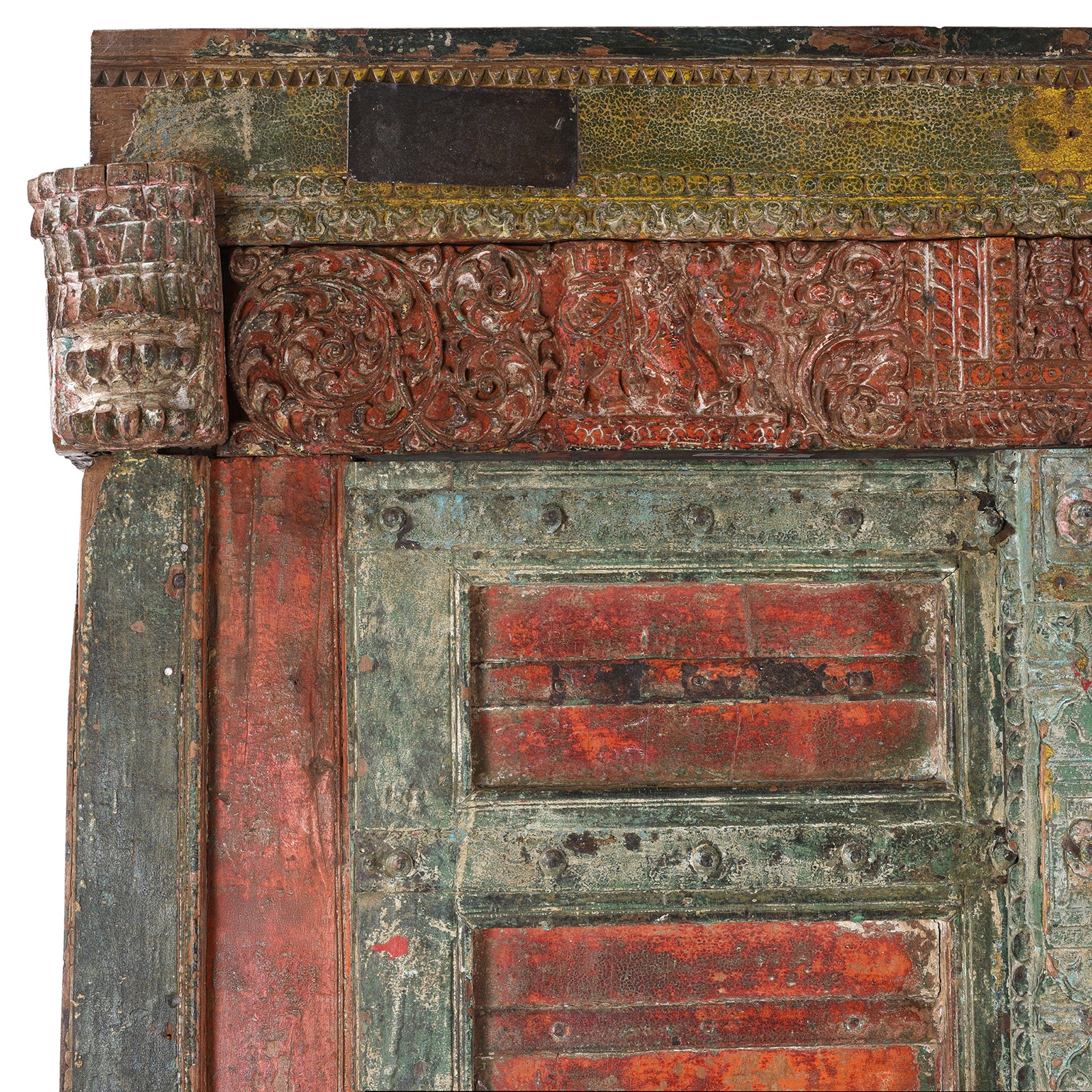 Painted Iron Bound Door From Gujarat - 18th Century - Image 5