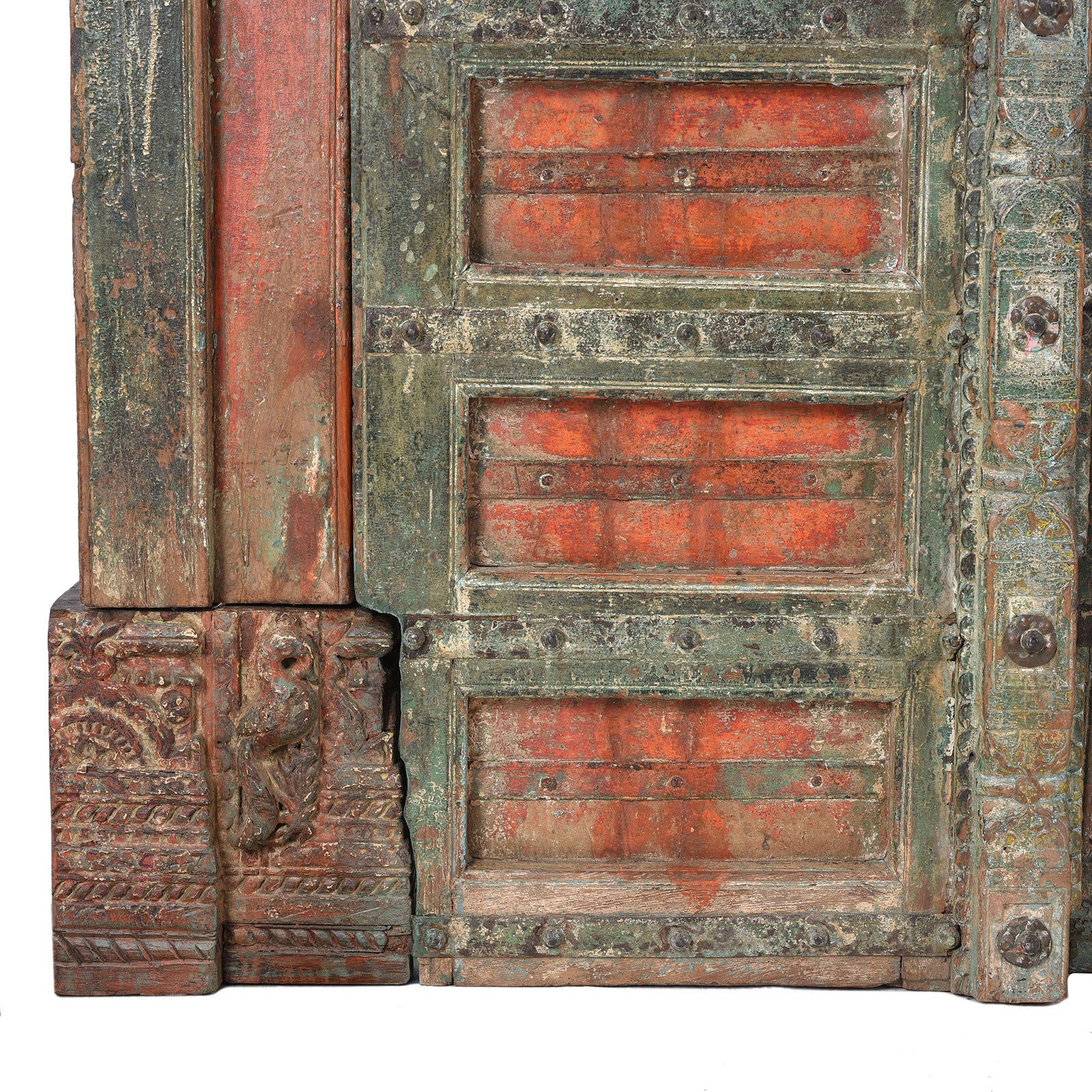 Painted Iron Bound Door From Gujarat - 18th Century - Image 6