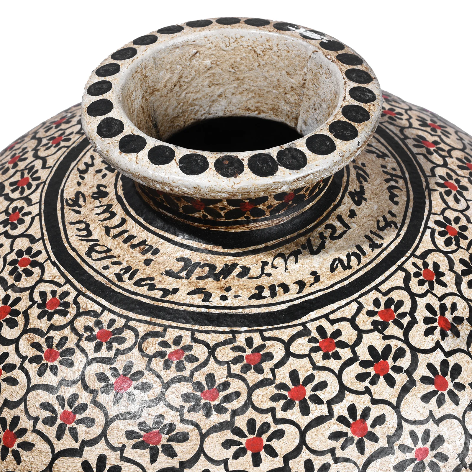 Painted Iron Matka (Indian Water Pot) - Image 4