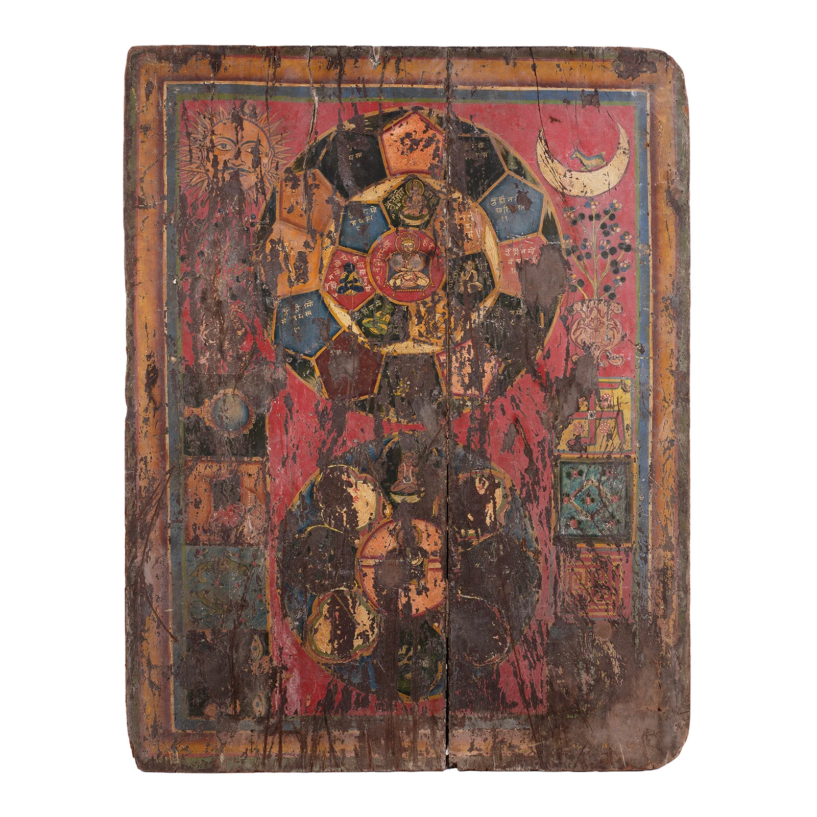 Painted Jain Cosmological Mandala Panel - Late 19th Century - Image 3