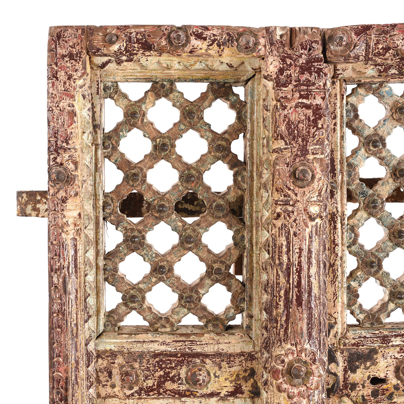 Carved Teak Jali Shrine Doors From Gujarat - 18th Century - Image 4