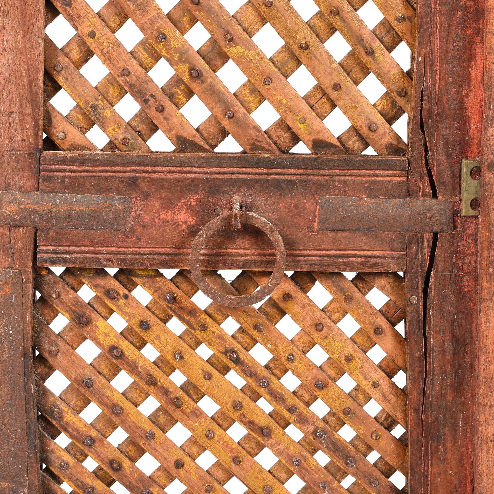 Painted Jali Window Shutters From Rajasthan - 19th Century - Image 2