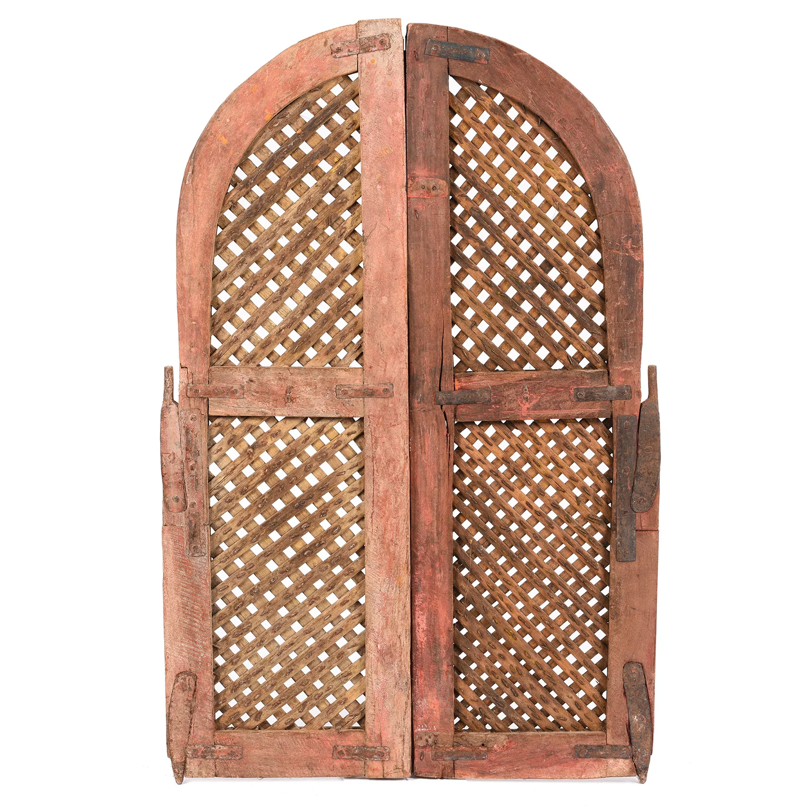 Painted Jali Window Shutters From Rajasthan - 19th Century - Image 3