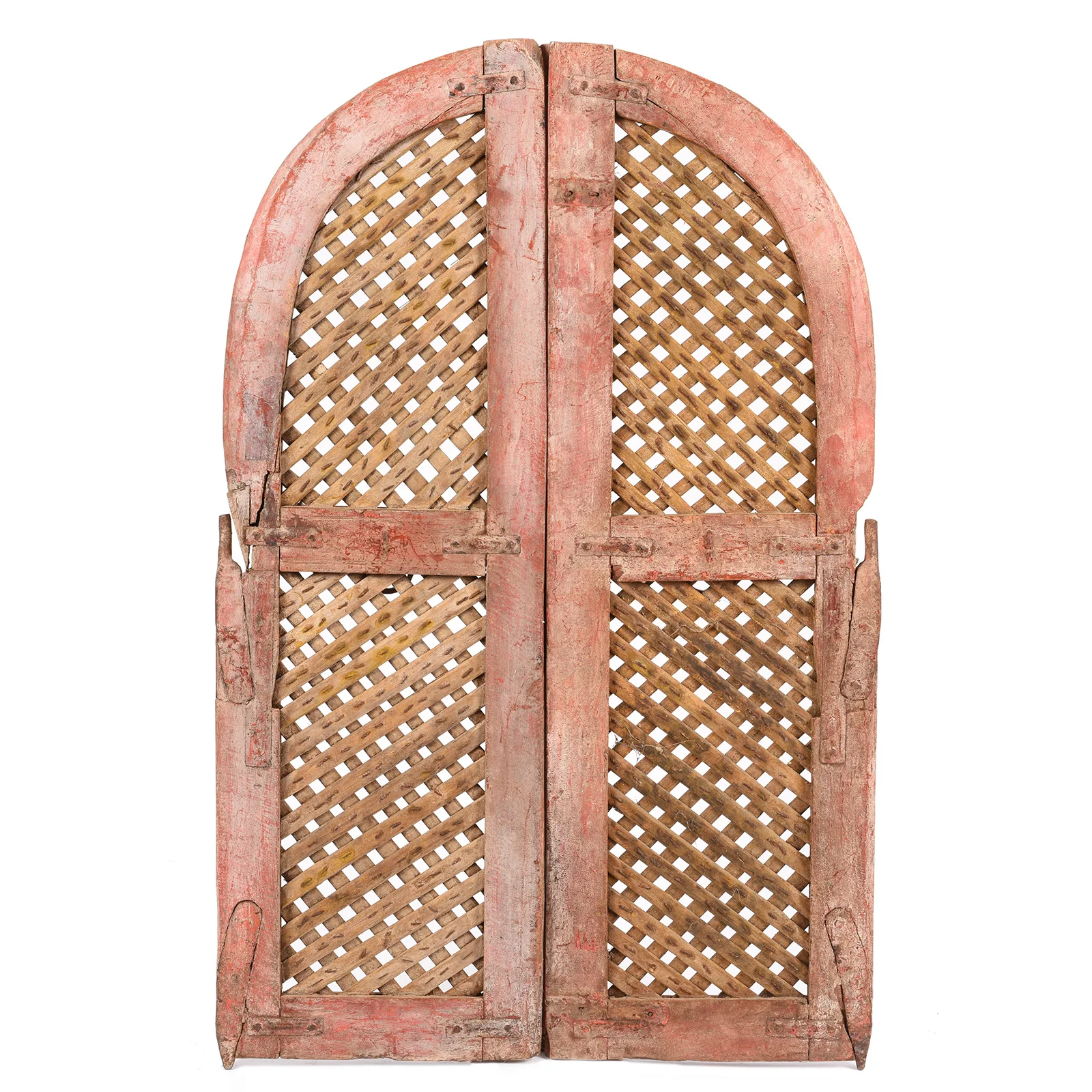 Painted Jali Window Shutters From Rajasthan - 19th Century - Image 3