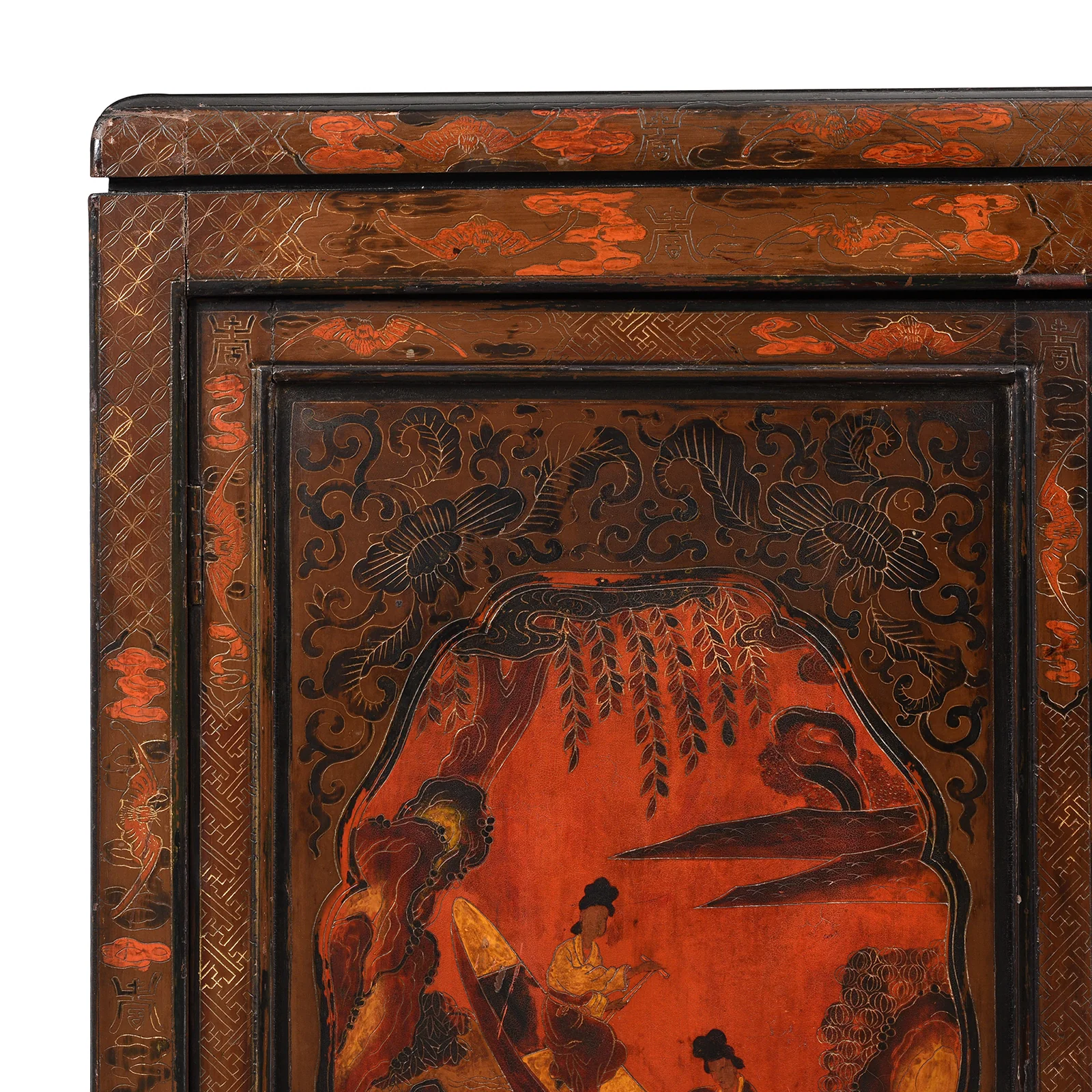 Painted Japanese Style Side Cabinet - Ca 1930 - Image 4