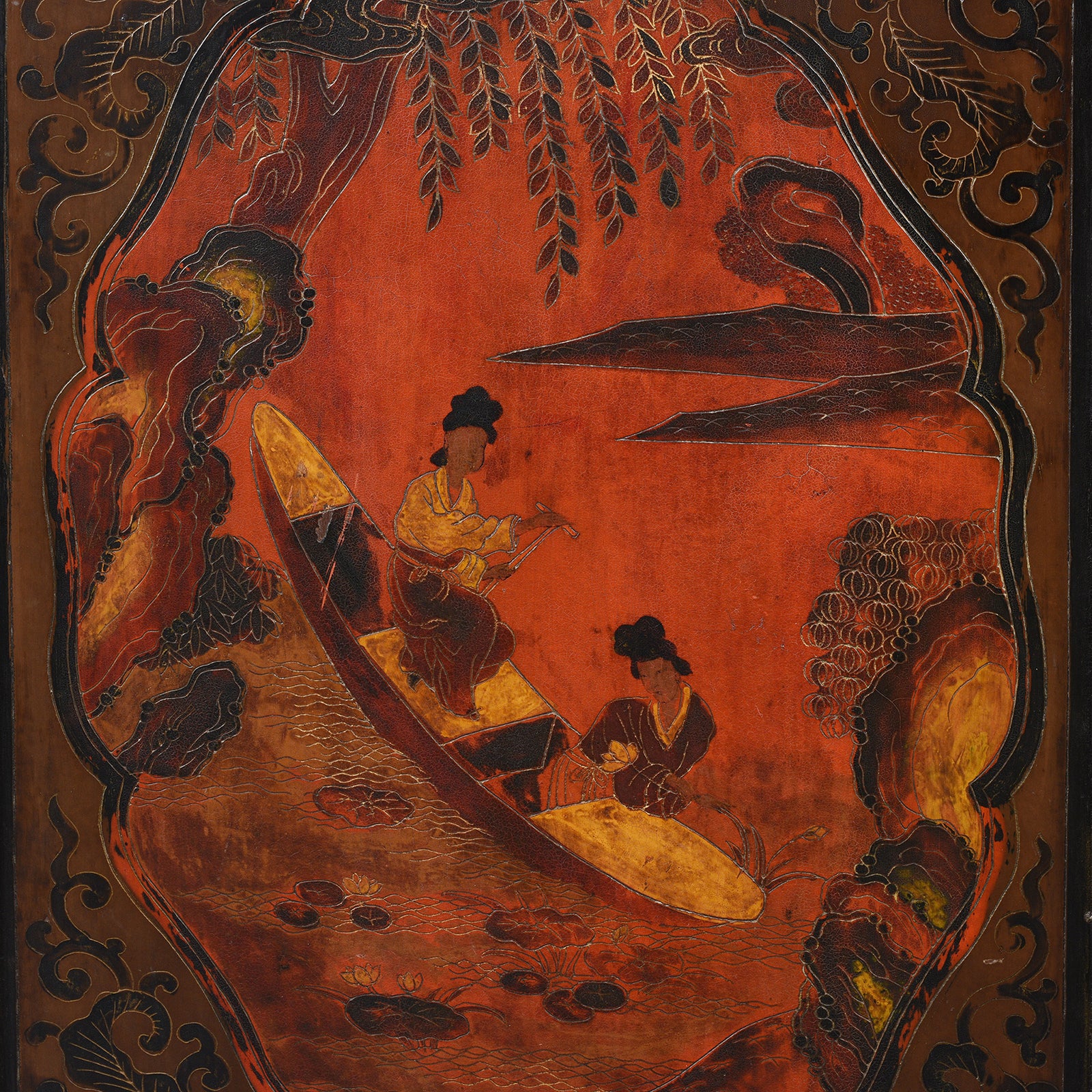 Painted Japanese Style Side Cabinet - Ca 1930 - Image 5